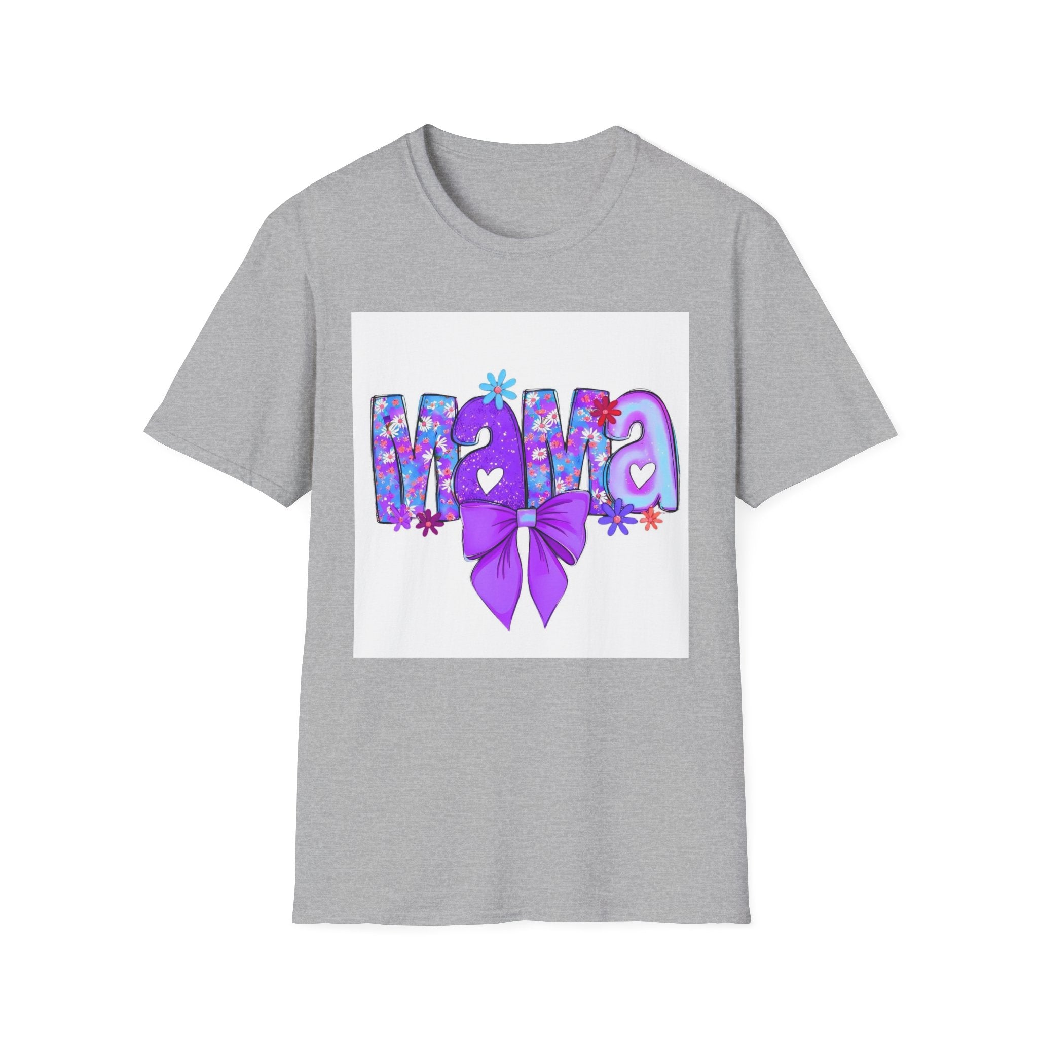 Mama Floral Bow T-Shirt — Purple Mom Tee for Mother’s Day