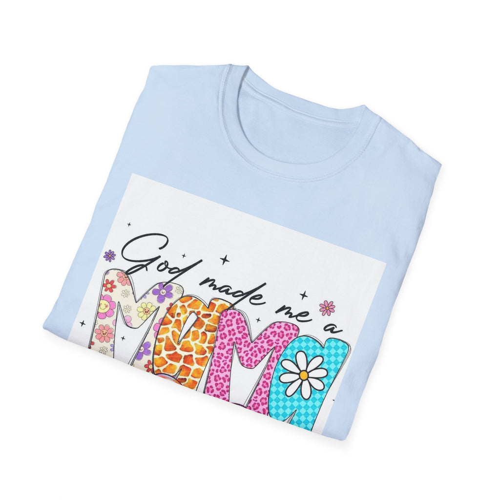 God Made Me a Mama Floral Mom T-Shirt
