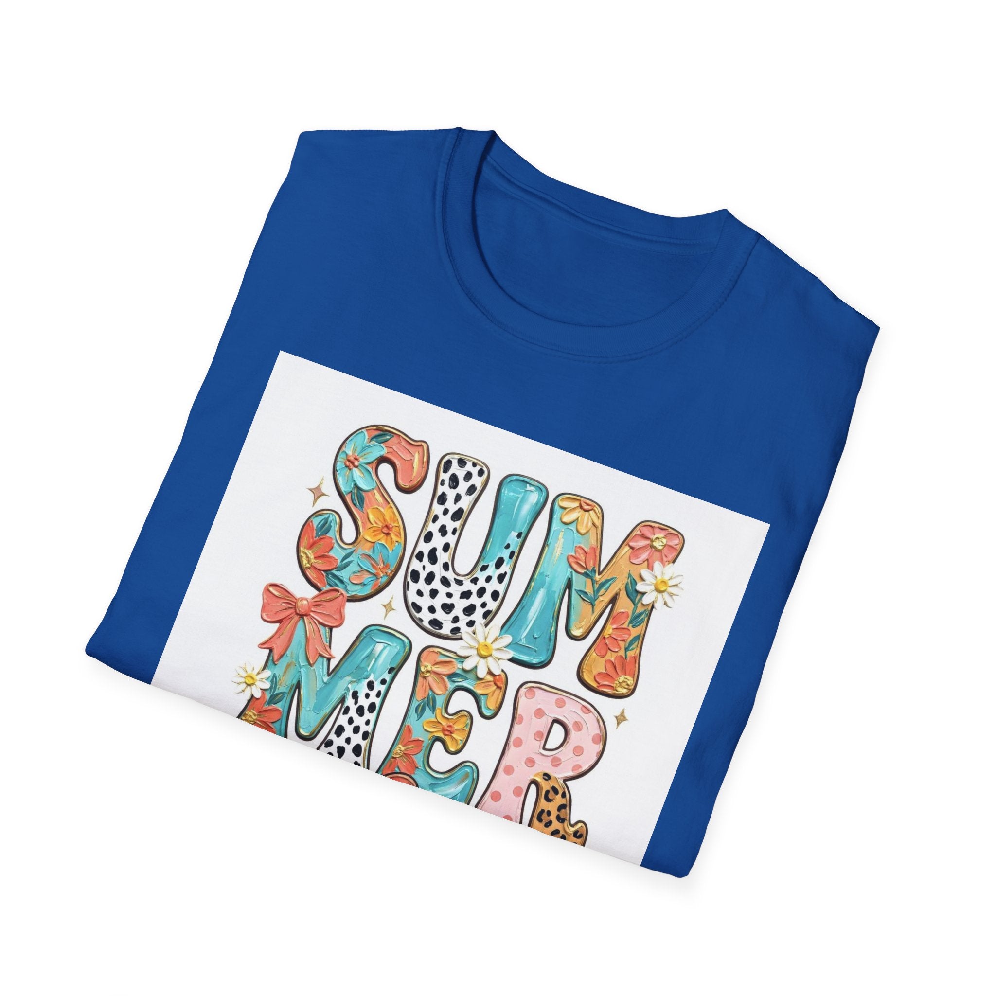 Summer Vibes T-Shirt — Colorful Floral & Leopard Print Graphic Tee