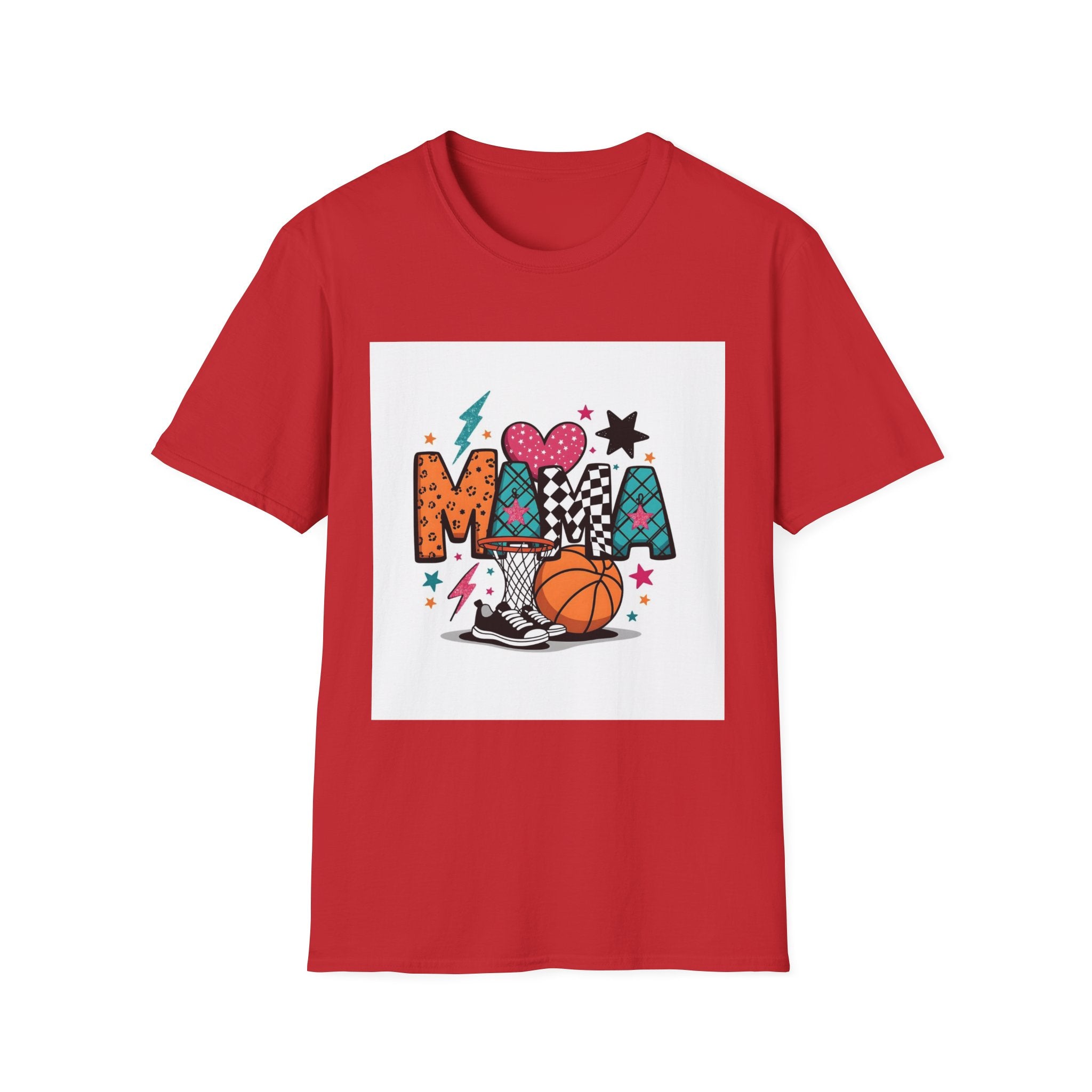 Mama Basketball Graphic T‑Shirt — Colorful Sports Mom Tee