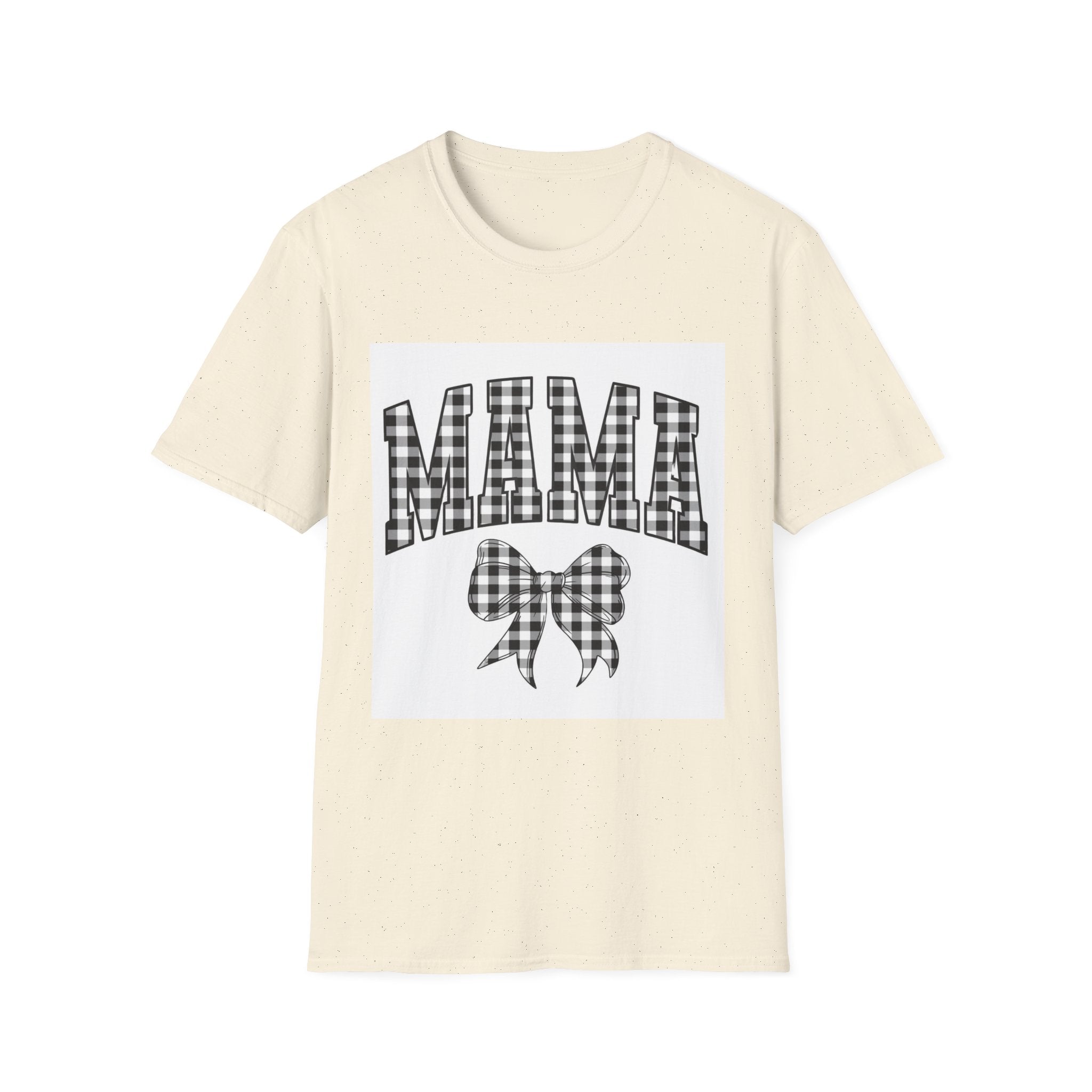 Mama Plaid Graphic T-Shirt — Buffalo Check Bow Mother's Day Tee