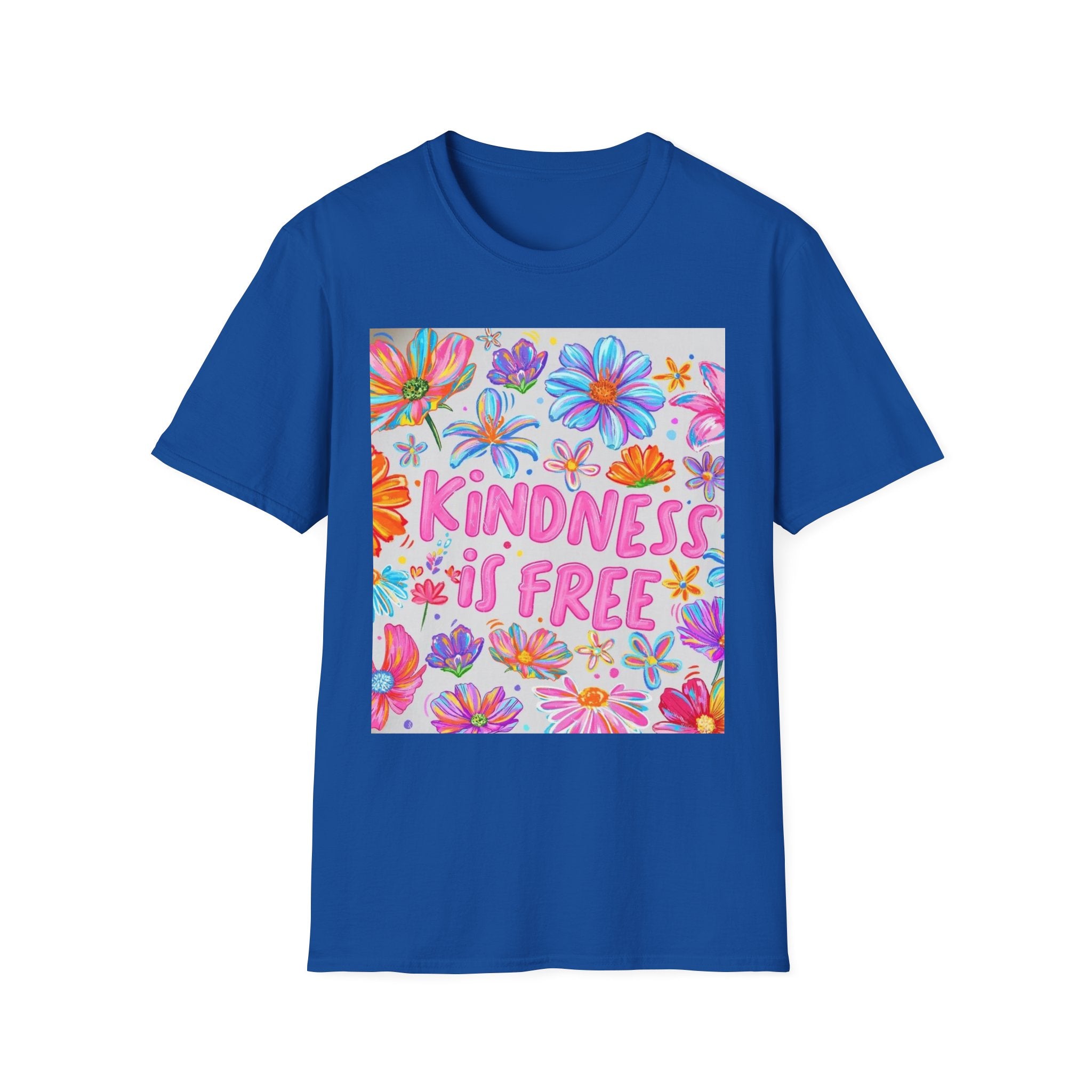 Kindness Is Free Floral T-Shirt — Positive Quote Tee