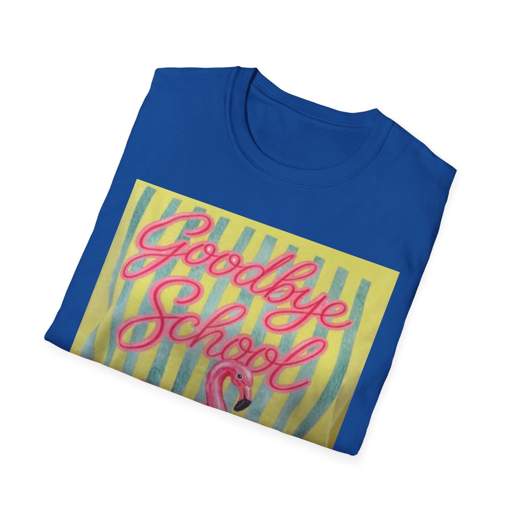 Goodbye School Hello Pool T-Shirt — Pink Flamingo Summer Graduation Tee