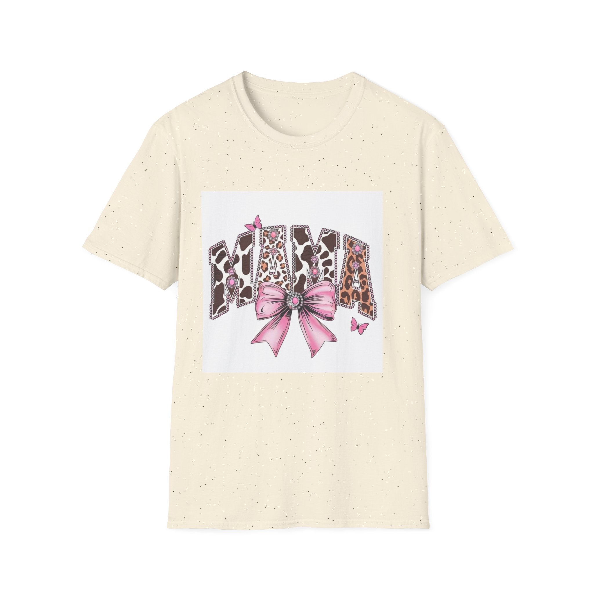 Mama Leopard Print T-Shirt with Pink Bow — Cute Mother’s Day Gift