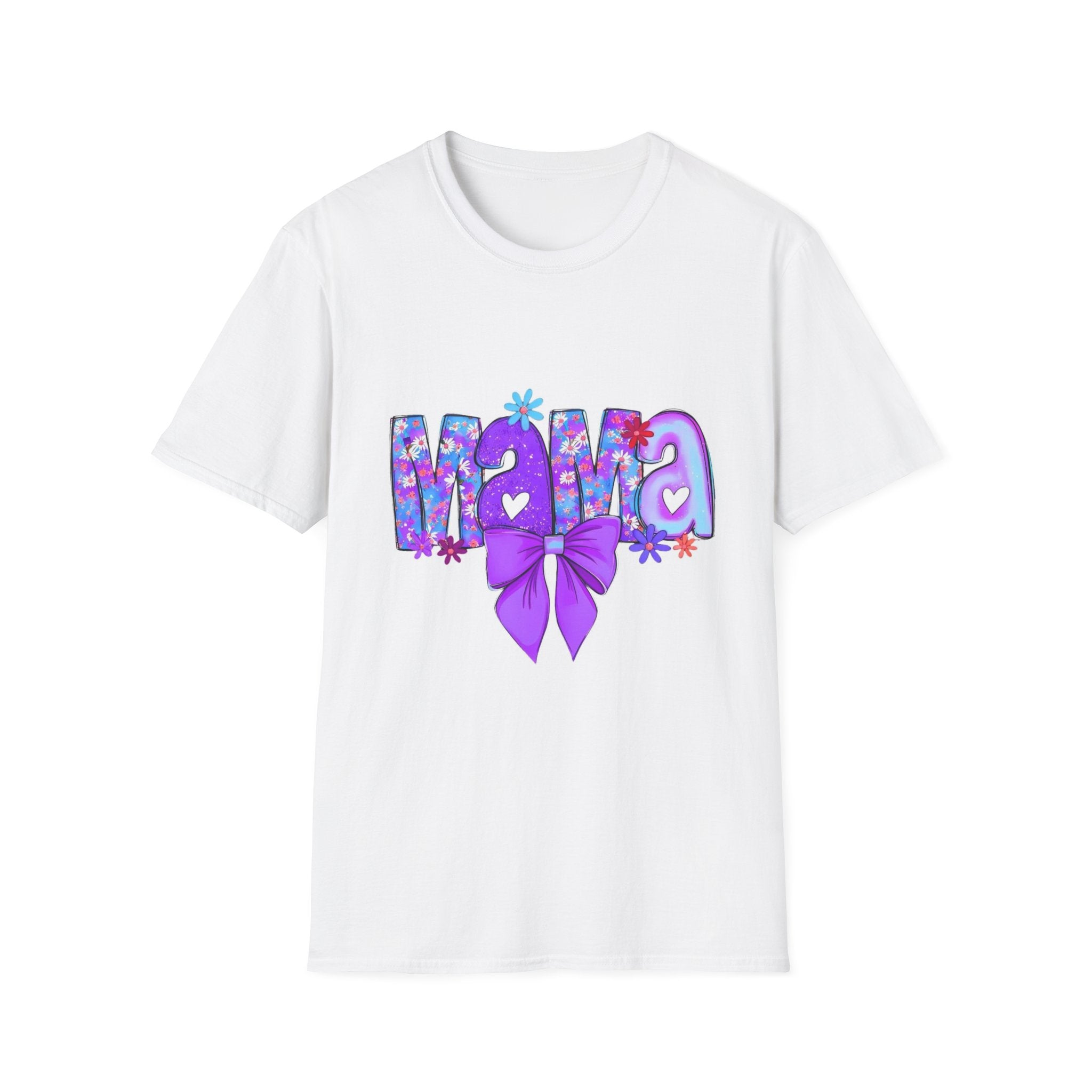 Mama Floral Bow T-Shirt — Purple Mom Tee for Mother’s Day