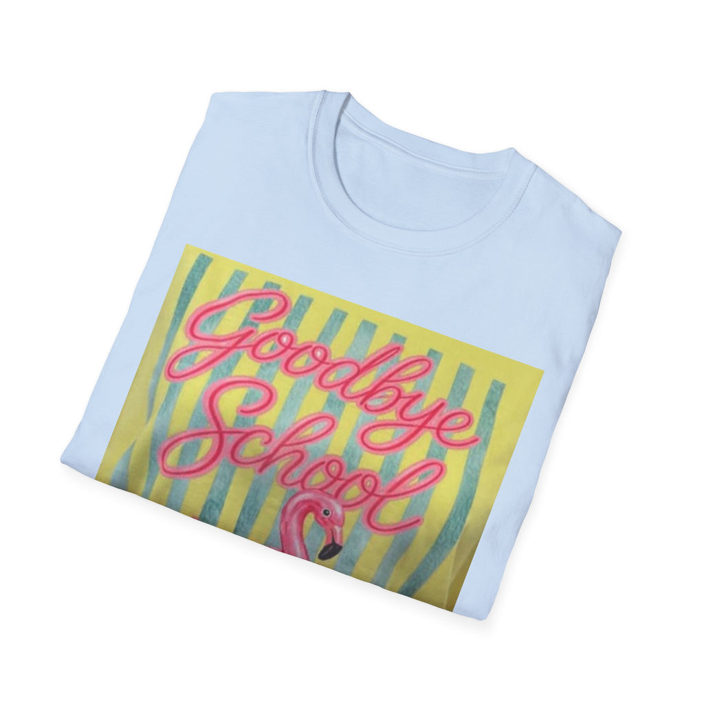 Goodbye School Hello Pool T-Shirt — Pink Flamingo Summer Graduation Tee