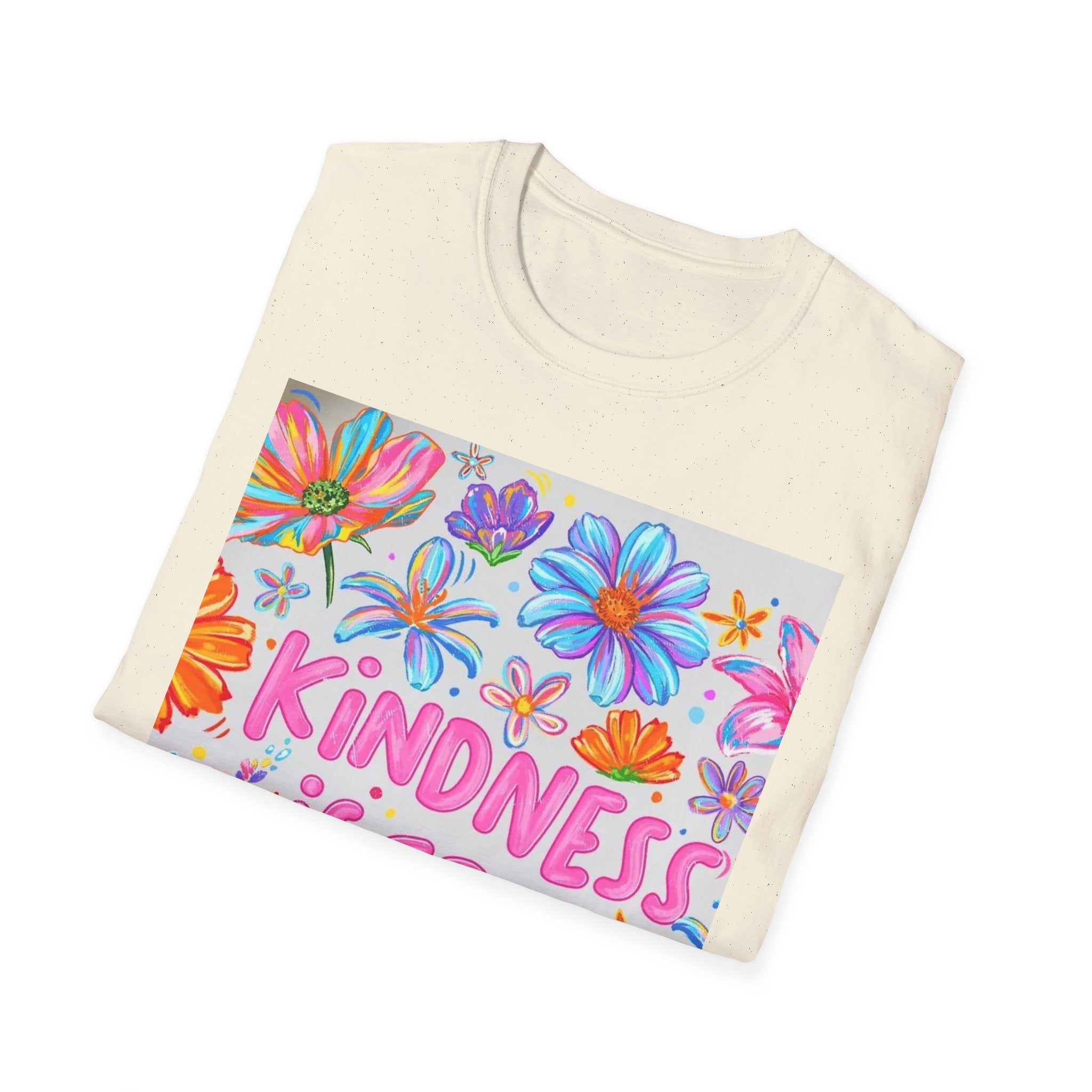 Kindness Is Free Floral T-Shirt — Positive Quote Tee