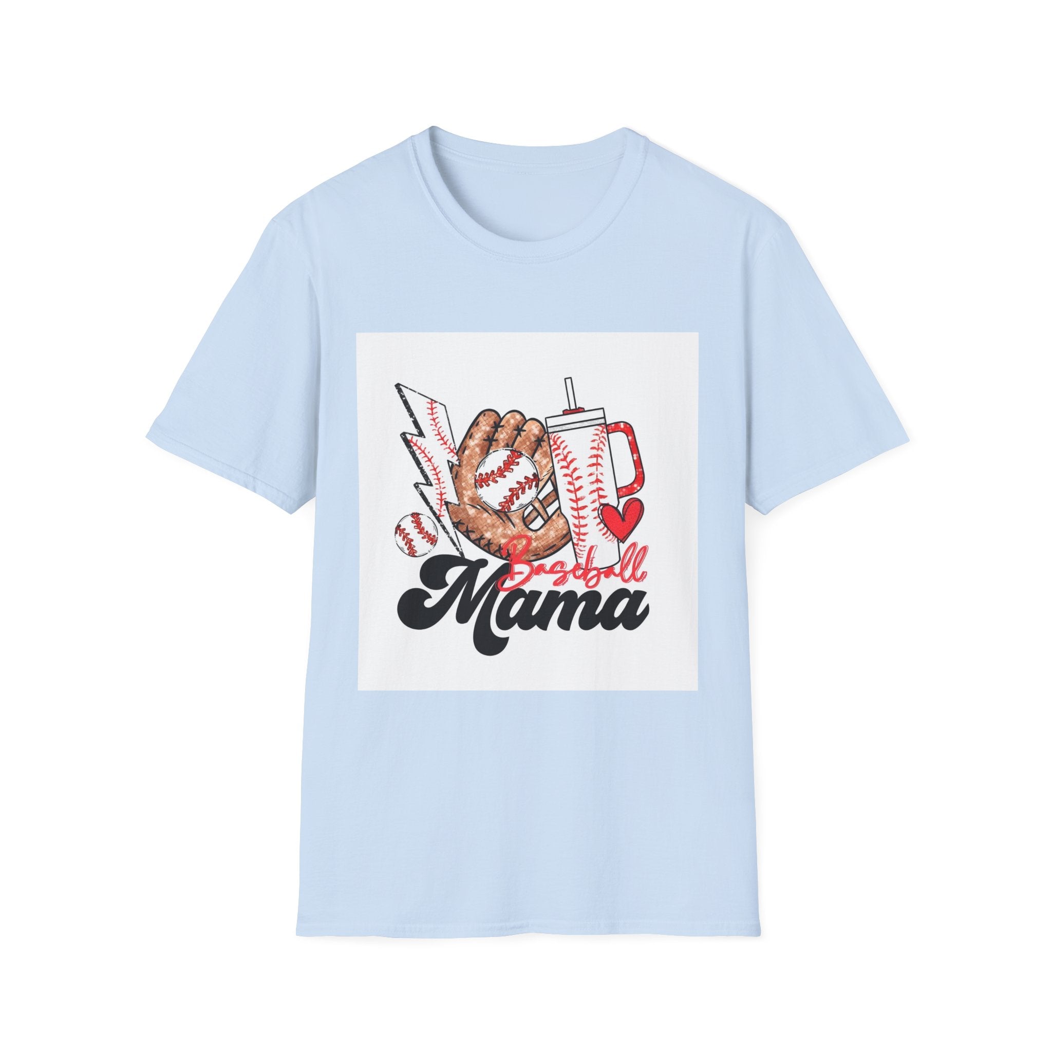 Baseball Mama T‑Shirt — Retro Glove & Bat Softball Mom Tee