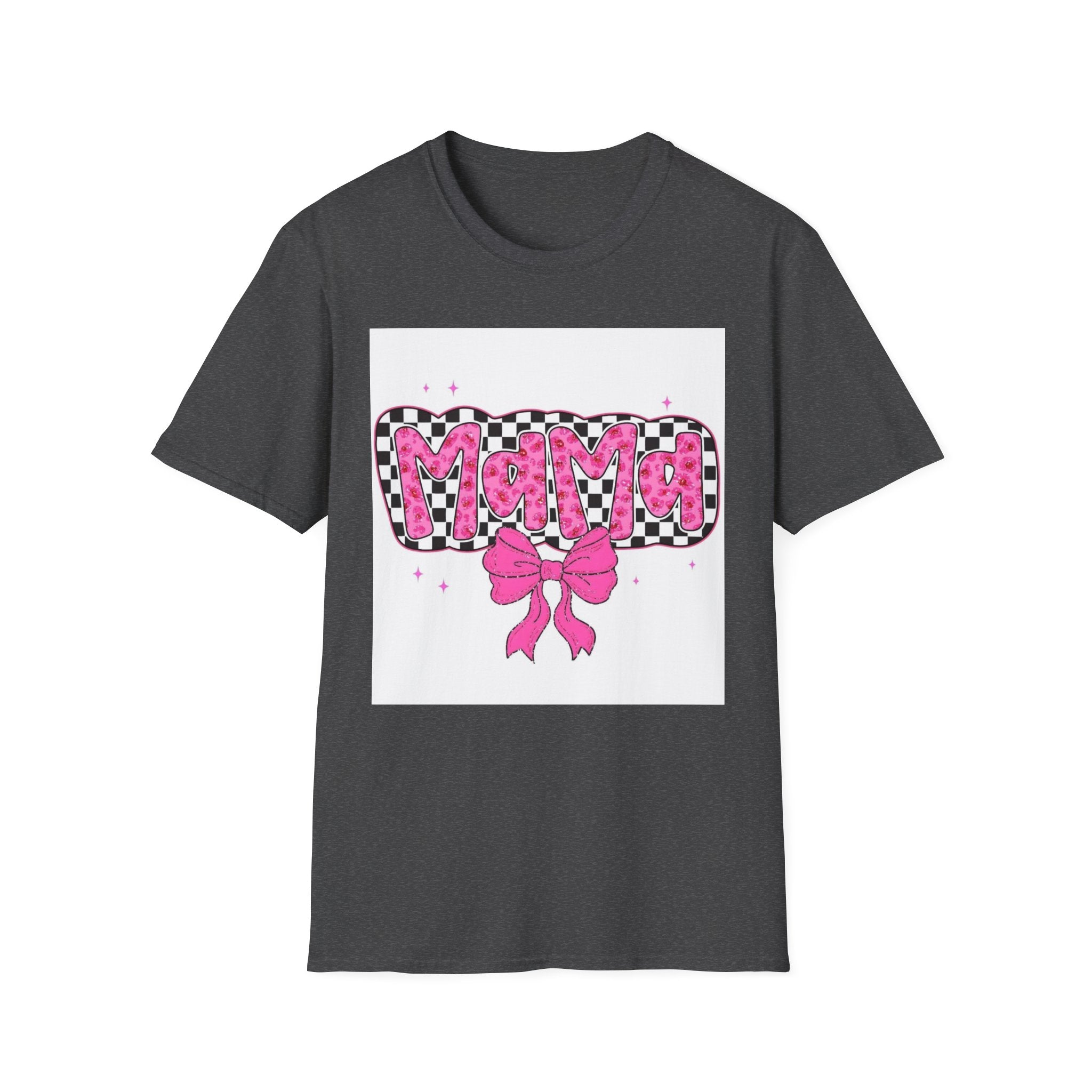 Mama Pink Checker Bow T-Shirt