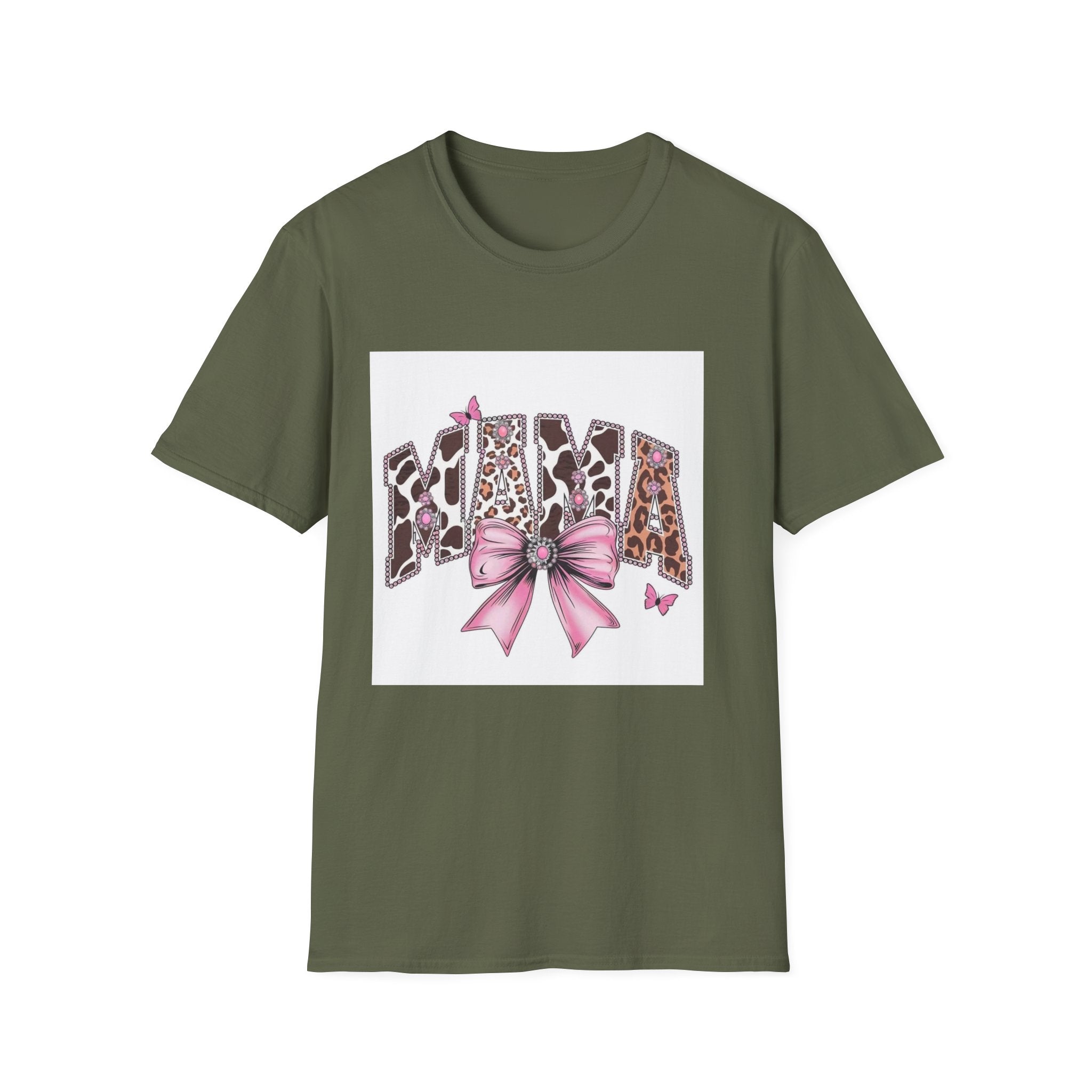 Mama Leopard Print T-Shirt with Pink Bow — Cute Mother’s Day Gift
