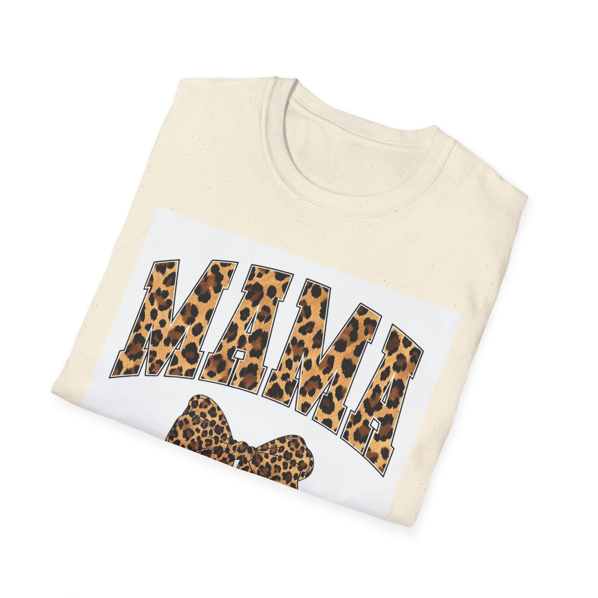 Mama Leopard Bow T-Shirt — Cute Leopard Print Mom Tee