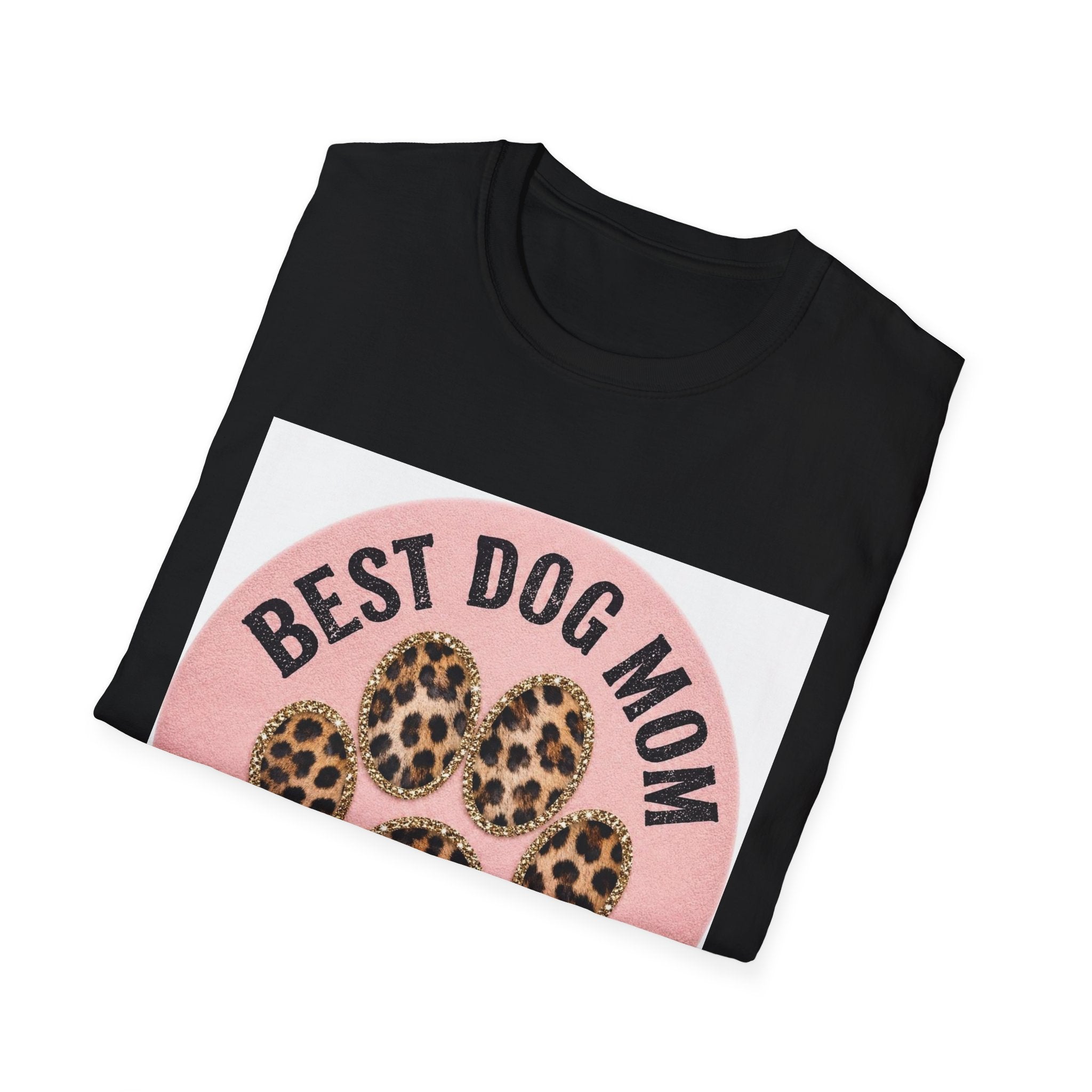 Best Dog Mom T-Shirt — Leopard Paw Graphic