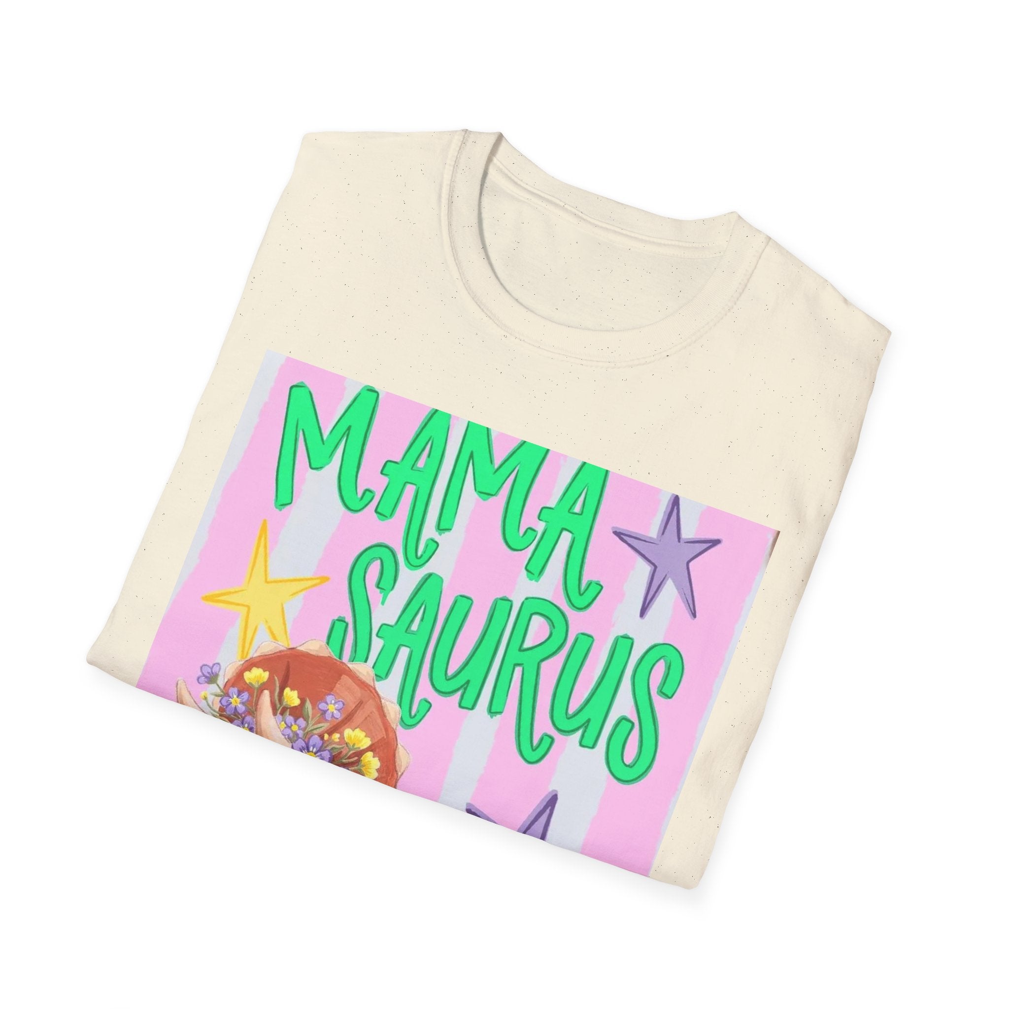 Mamasaurus T-Shirt — Cute Triceratops 'MAMA SAURUS' Graphic Tee for Moms