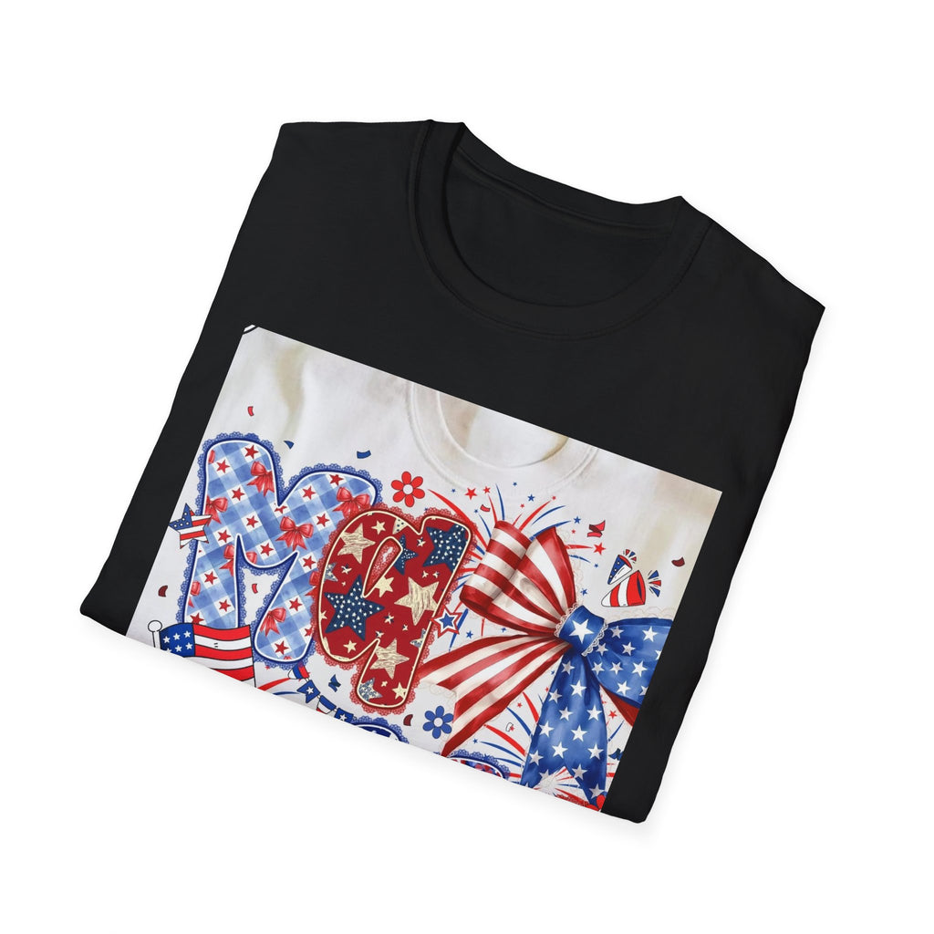 Patriotic Fourth of July Graphic T-Shirt — Red, White & Blue USA Party Design