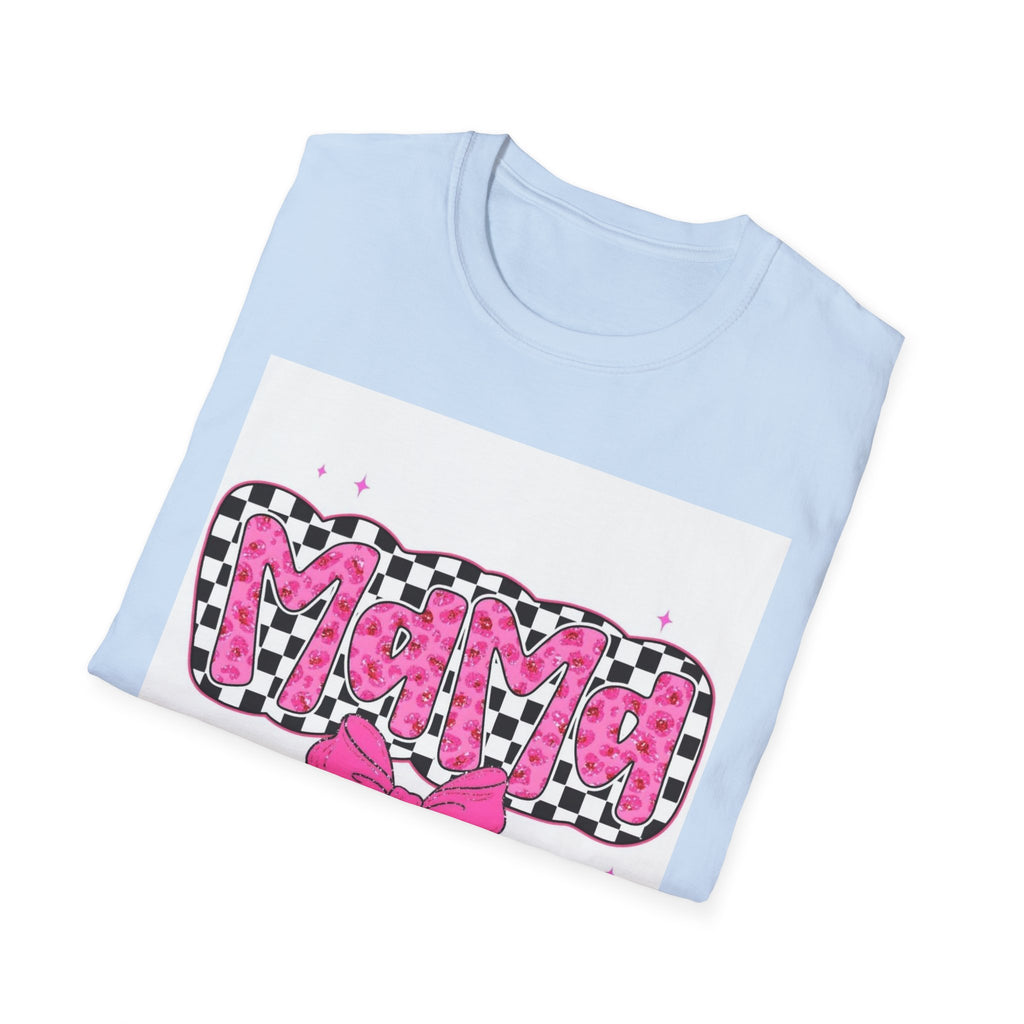 Mama Pink Checker Bow T-Shirt