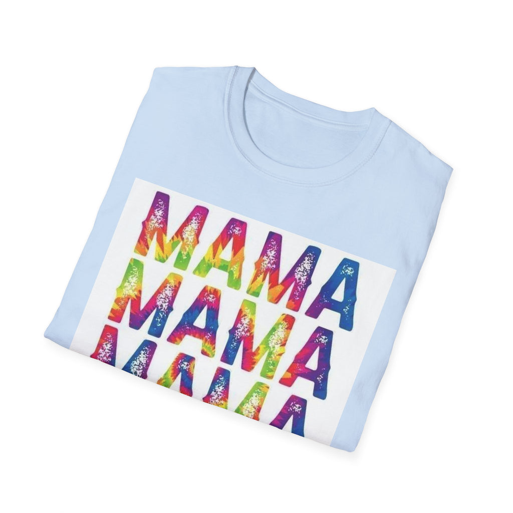 Mama Tie-Dye Stack T-Shirt — Colorful 'MAMA' Graphic Tee for Moms, Mother’s Day Gift