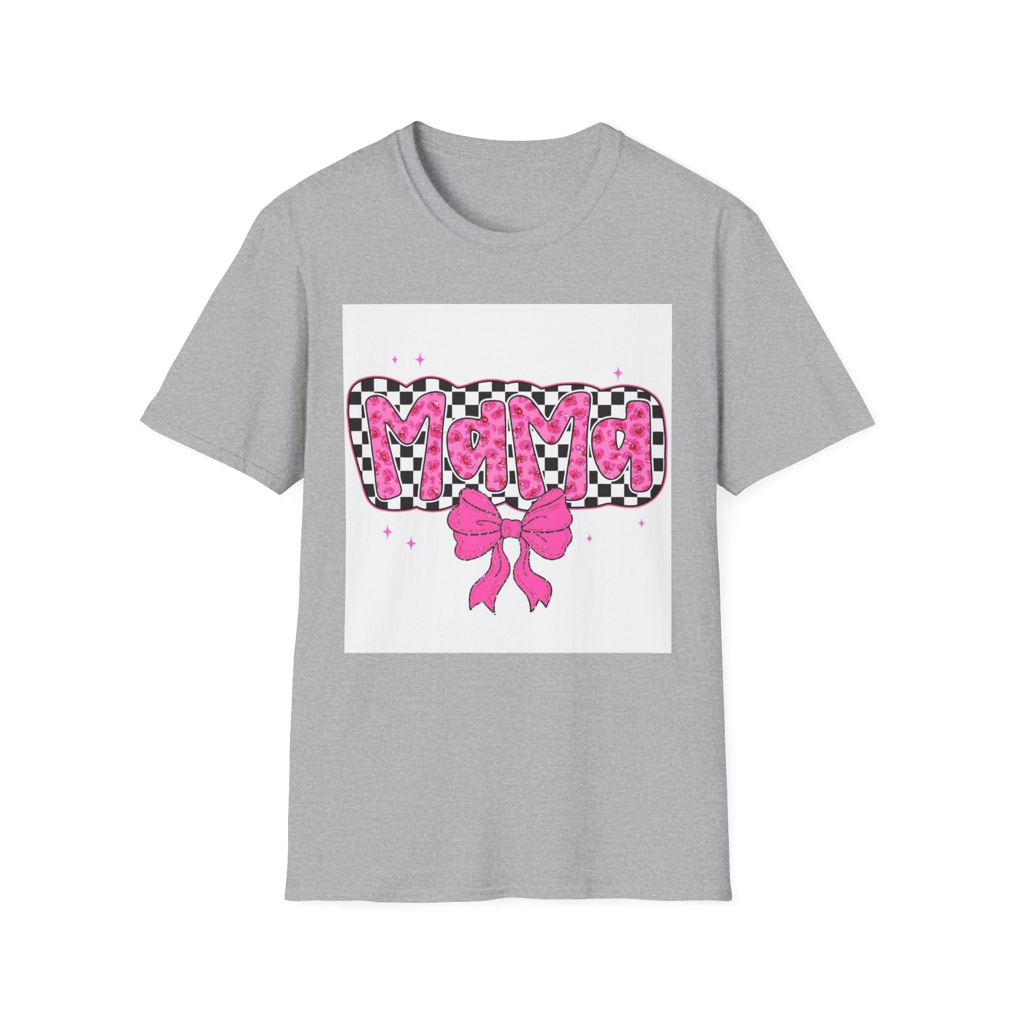 Mama Pink Checker Bow T-Shirt