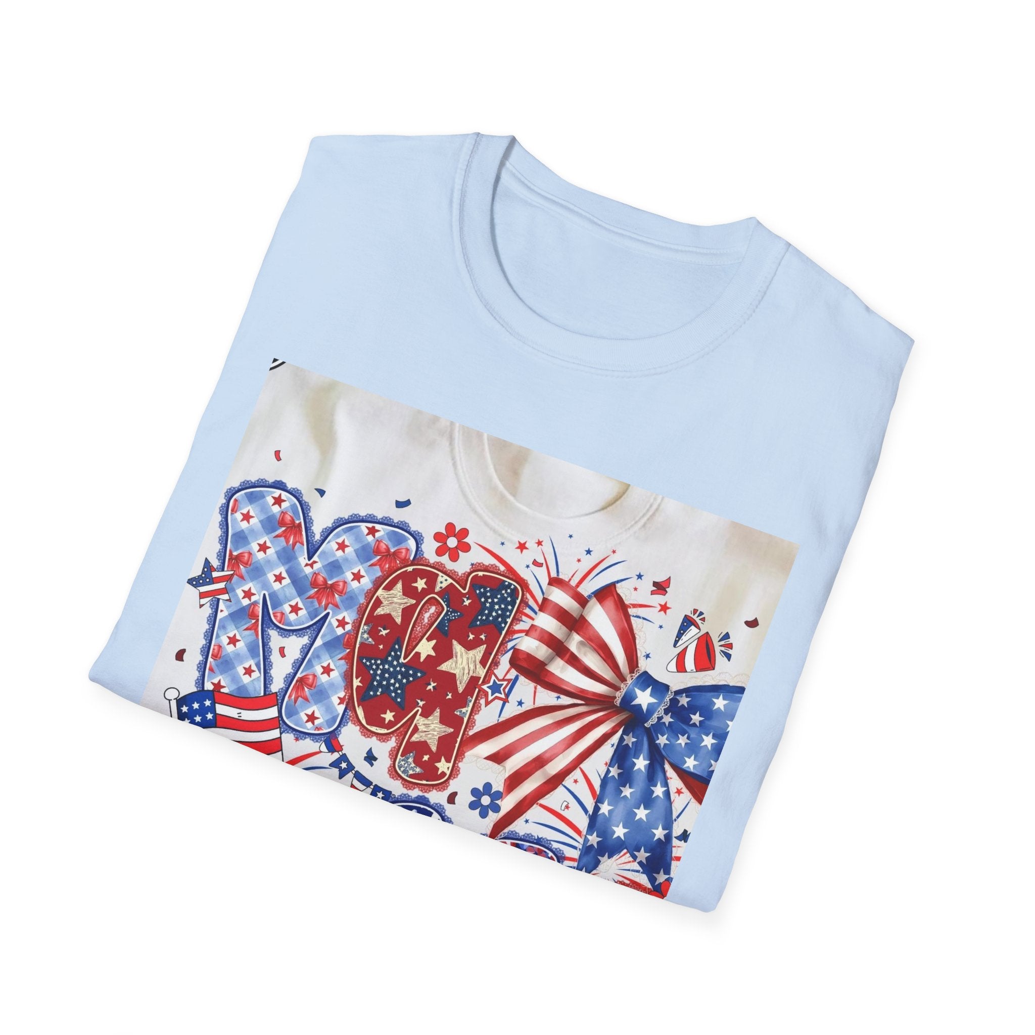 Patriotic Fourth of July Graphic T-Shirt — Red, White & Blue USA Party Design