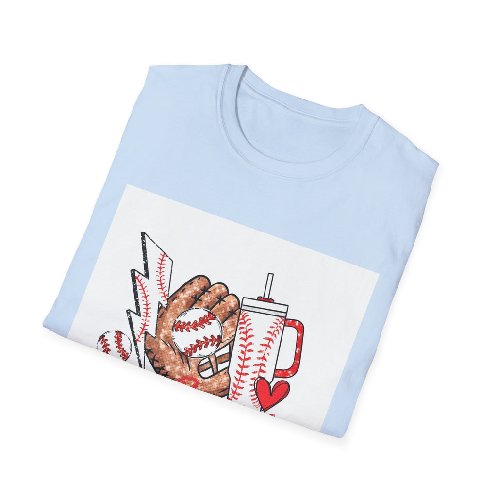 Baseball Mama T‑Shirt — Retro Glove & Bat Softball Mom Tee