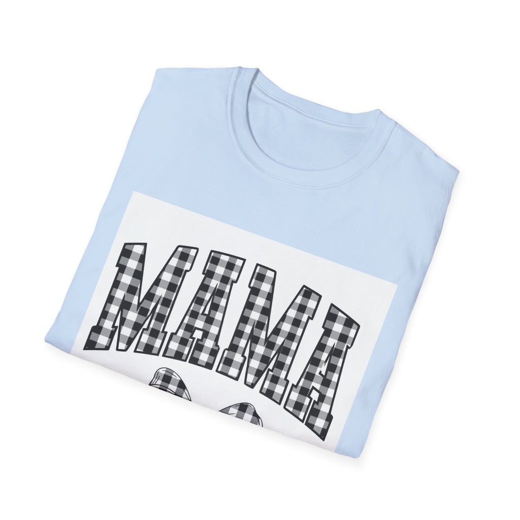 Mama Plaid Graphic T-Shirt — Buffalo Check Bow Mother's Day Tee