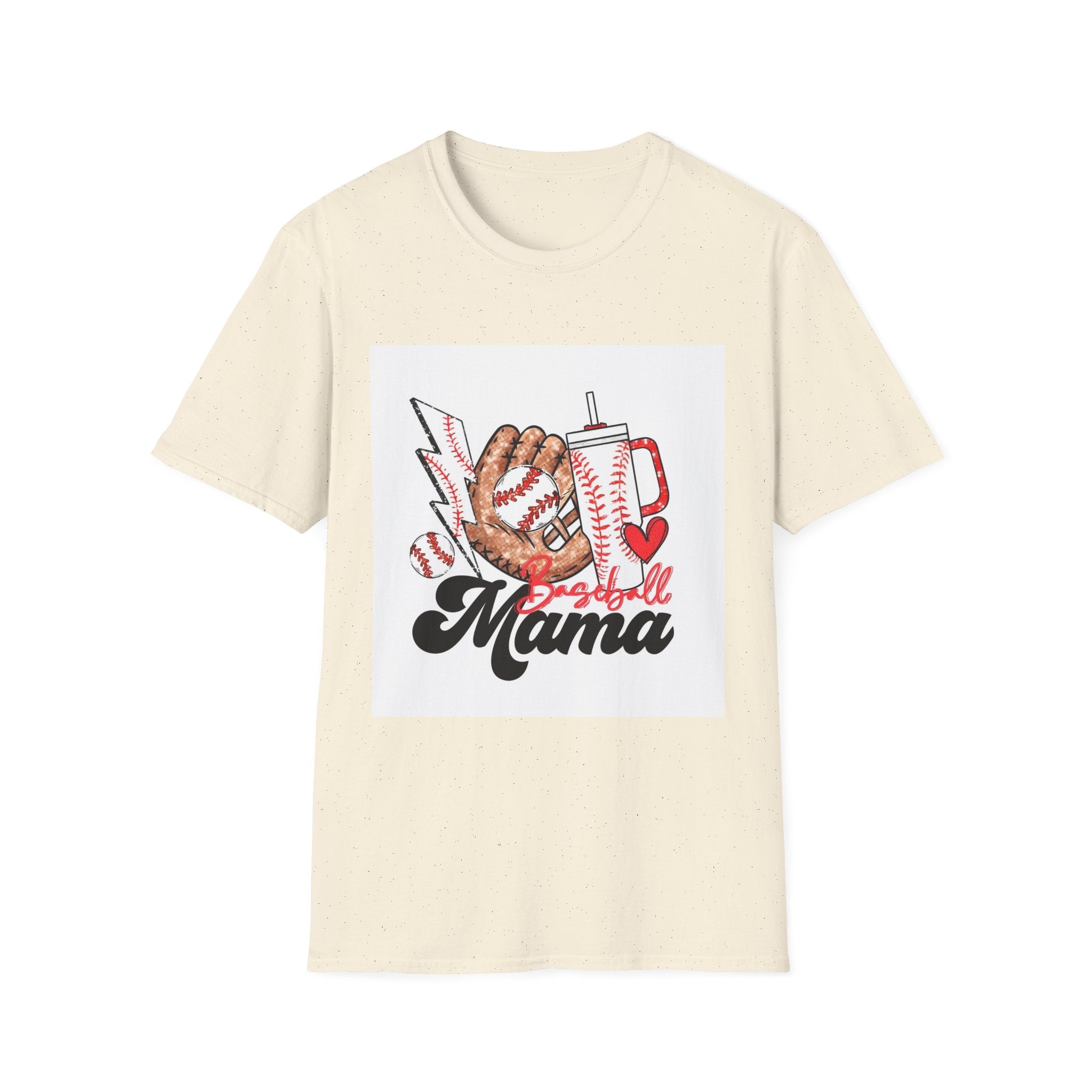 Baseball Mama T‑Shirt — Retro Glove & Bat Softball Mom Tee
