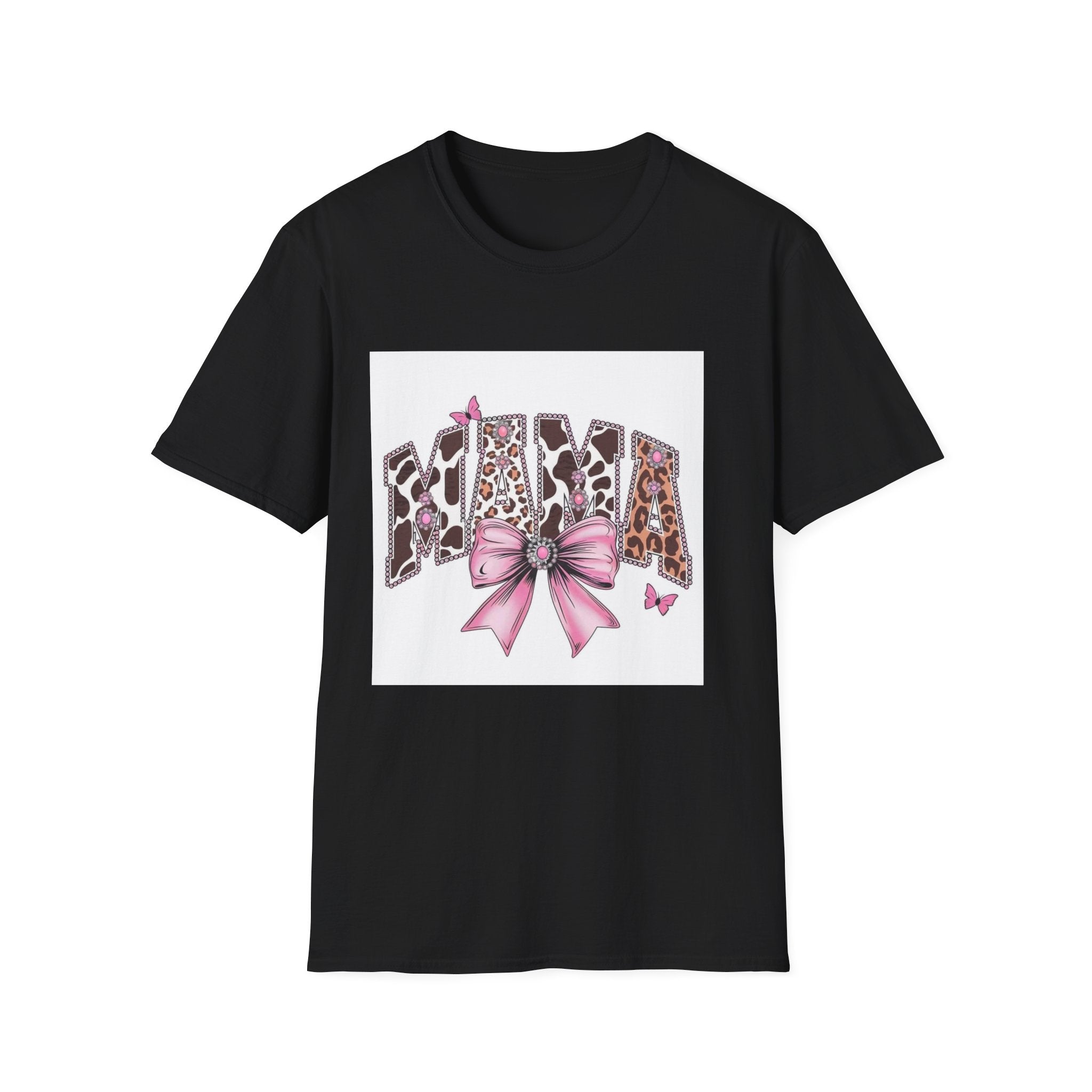 Mama Leopard Print T-Shirt with Pink Bow — Cute Mother’s Day Gift