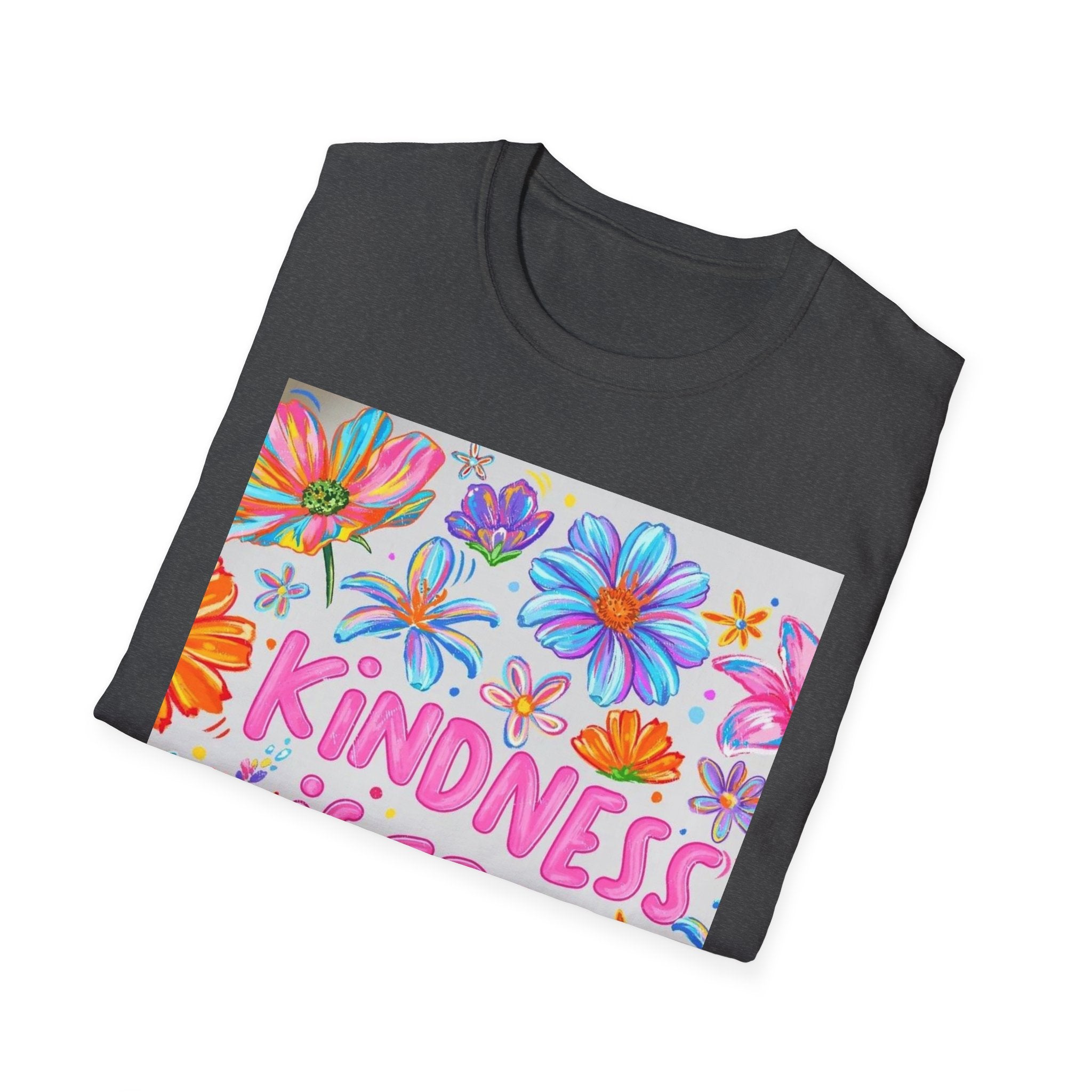 Kindness Is Free Floral T-Shirt — Positive Quote Tee