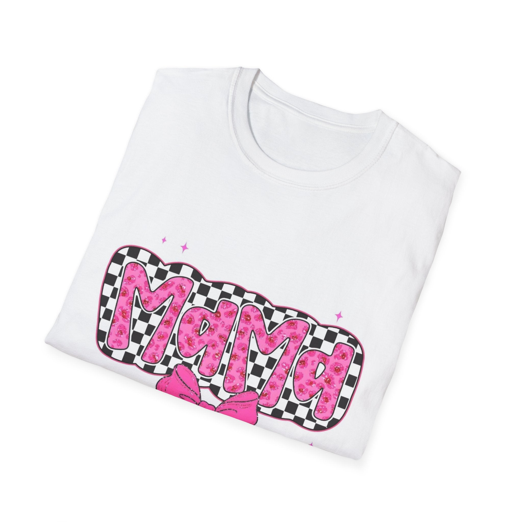 Mama Pink Checker Bow T-Shirt