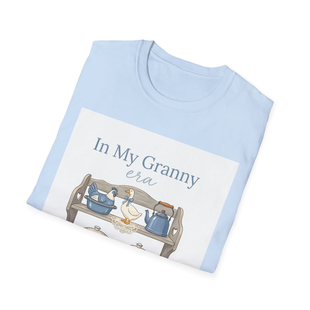 In My Granny Era Tea Cup Shelf T-Shirt — Vintage Grandma Tea Set Tee