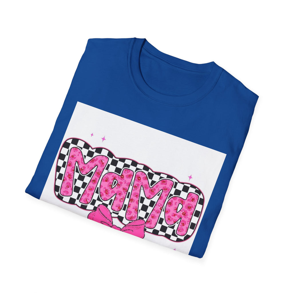 Mama Pink Checker Bow T-Shirt