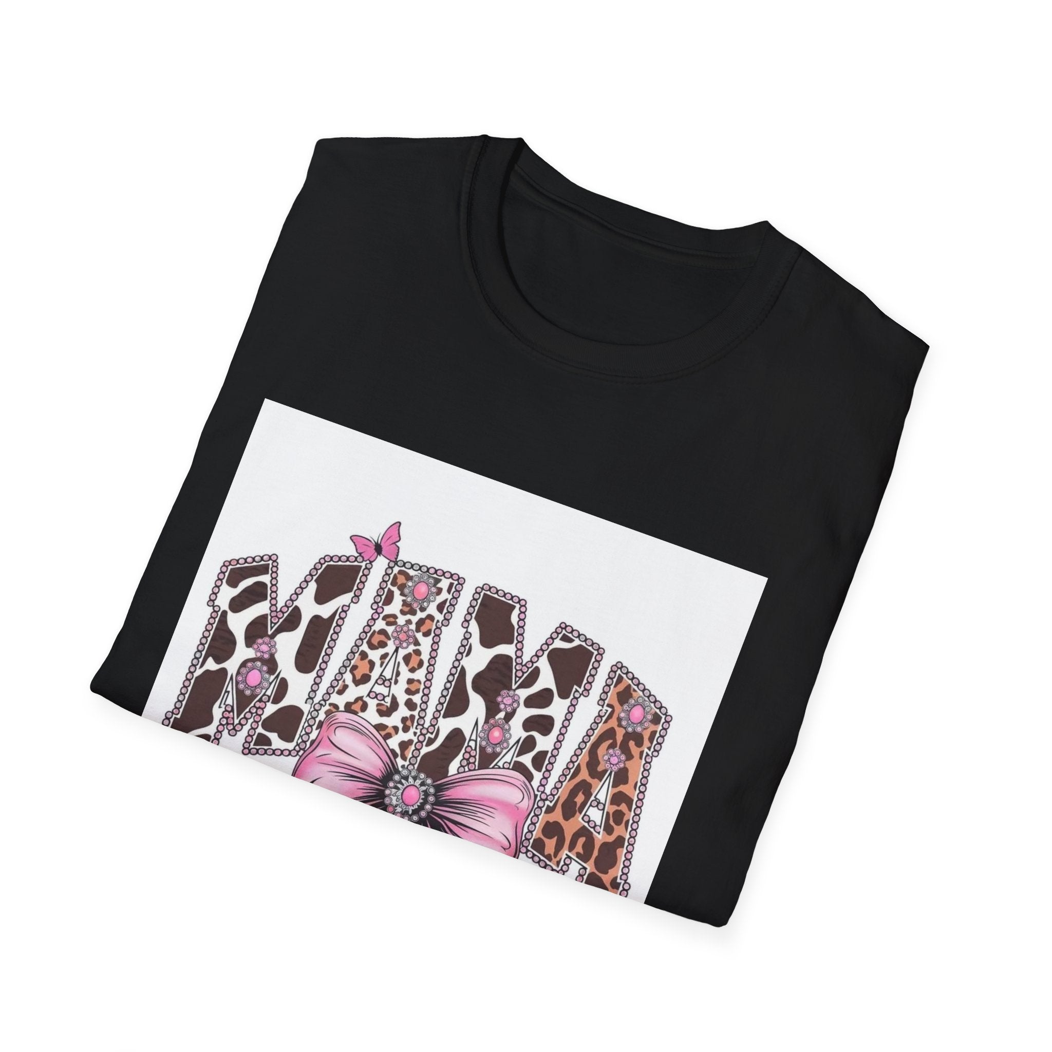 Mama Leopard Print T-Shirt with Pink Bow — Cute Mother’s Day Gift
