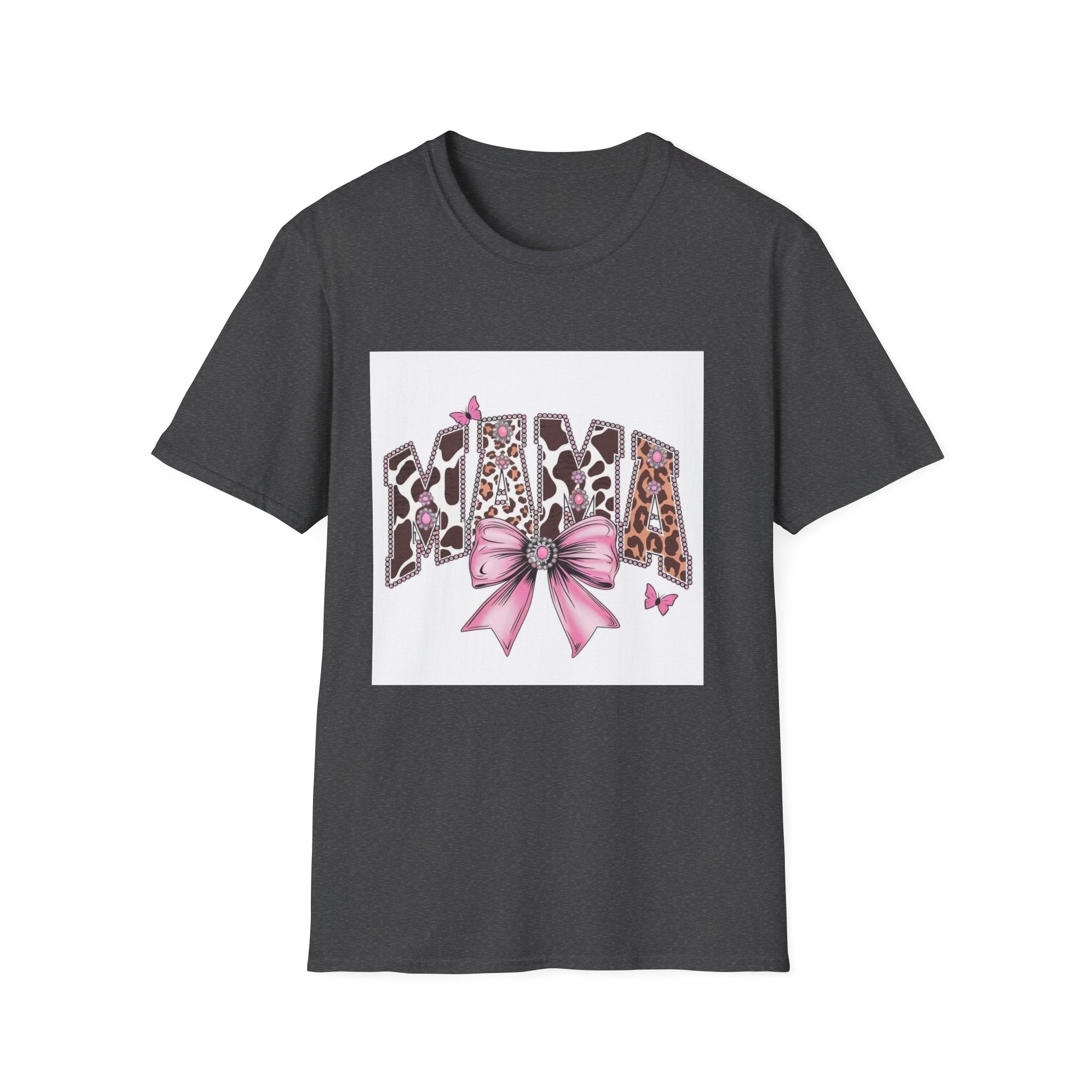 Mama Leopard Print T-Shirt with Pink Bow — Cute Mother’s Day Gift