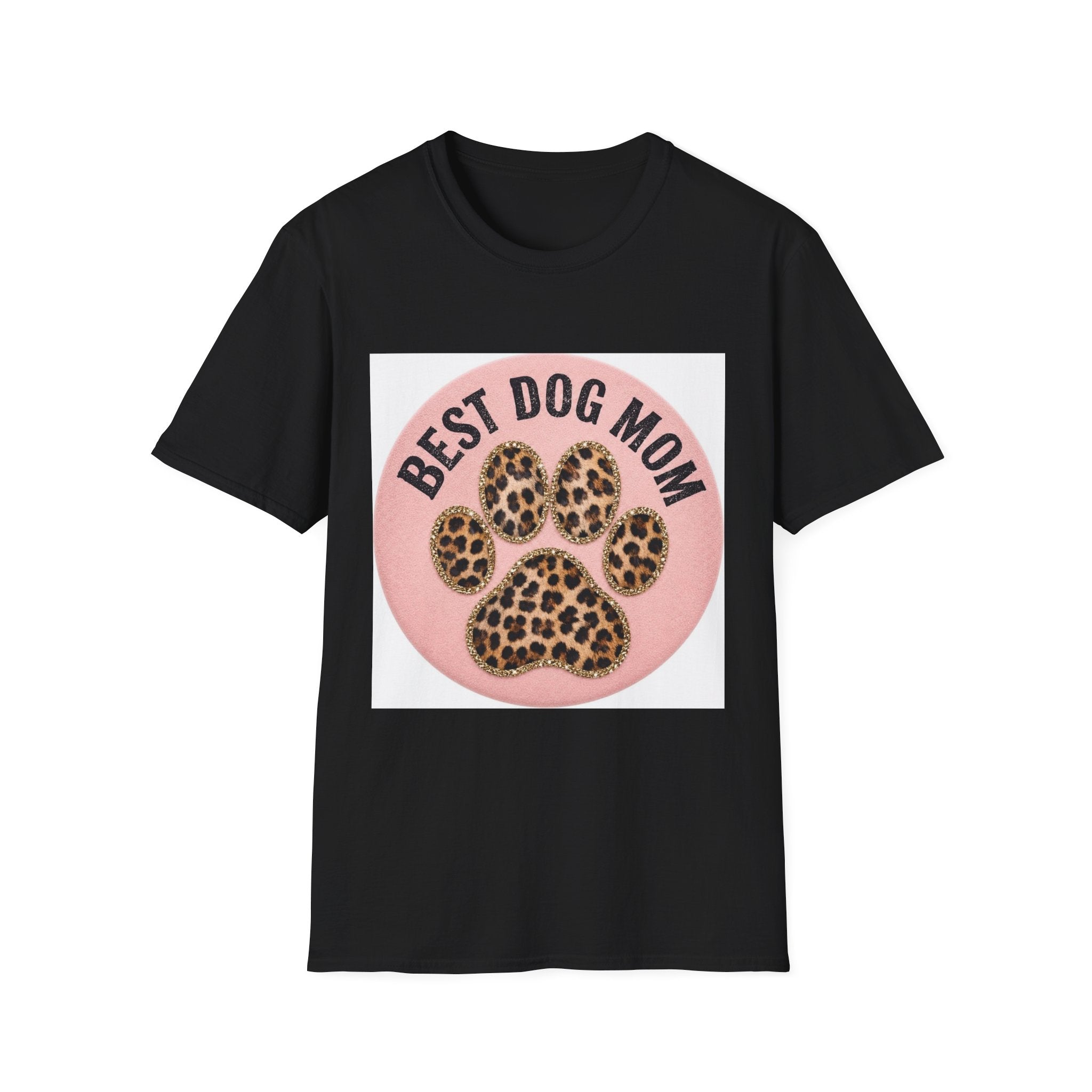 Best Dog Mom T-Shirt — Leopard Paw Graphic