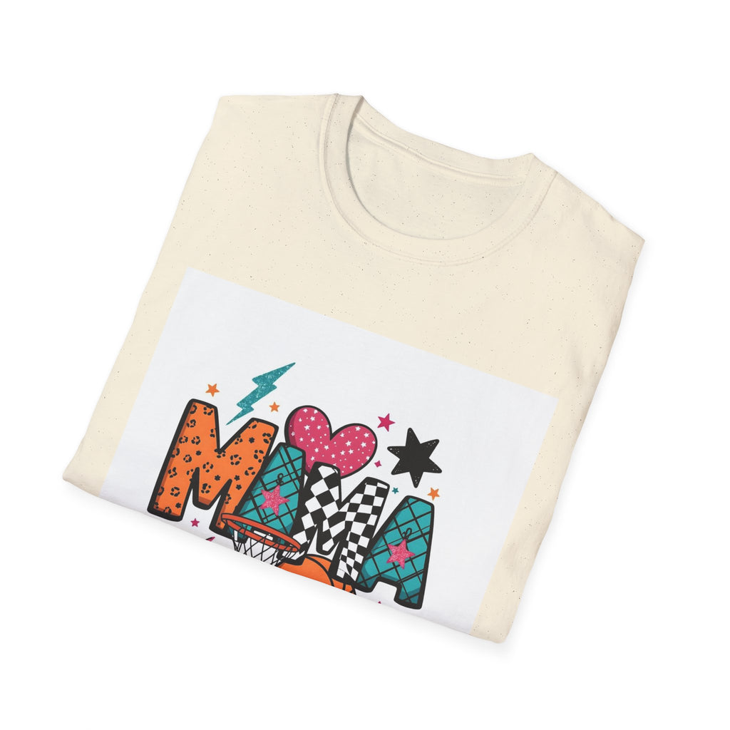 Mama Basketball Graphic T‑Shirt — Colorful Sports Mom Tee