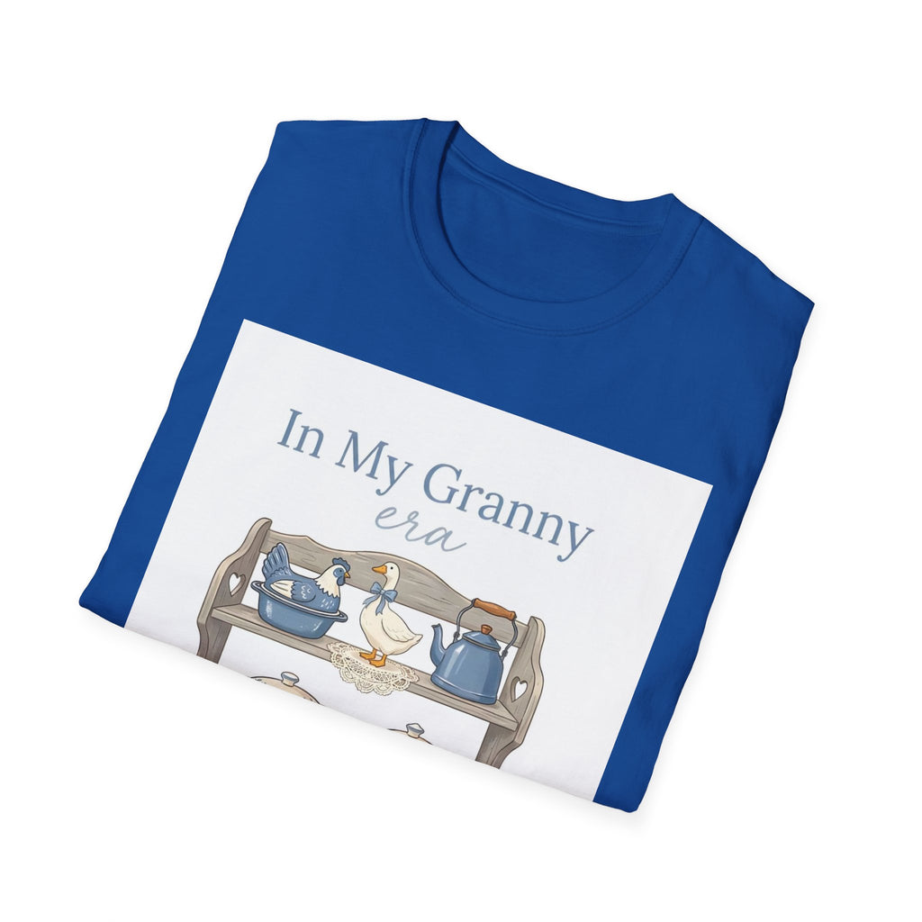 In My Granny Era Tea Cup Shelf T-Shirt — Vintage Grandma Tea Set Tee