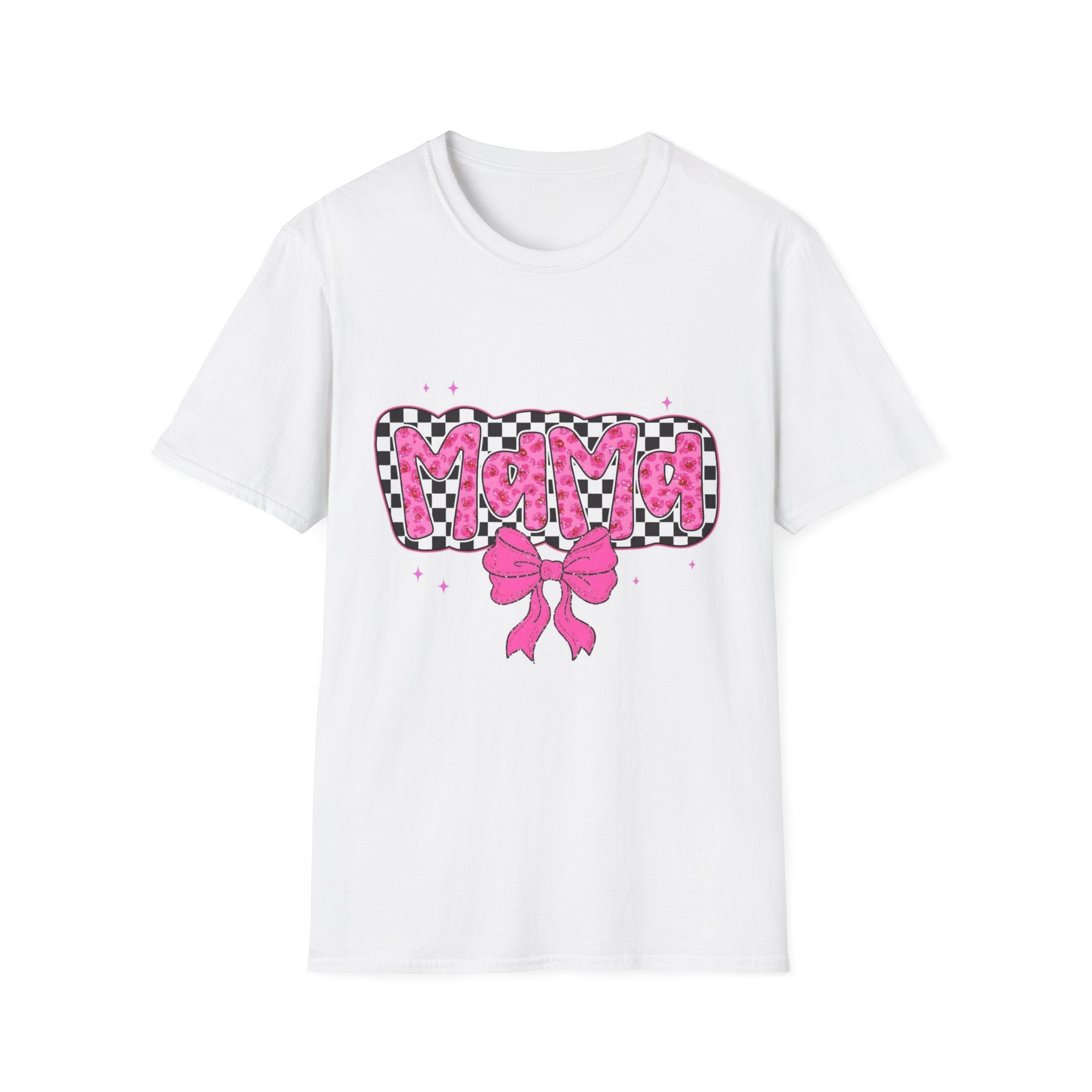 Mama Pink Checker Bow T-Shirt