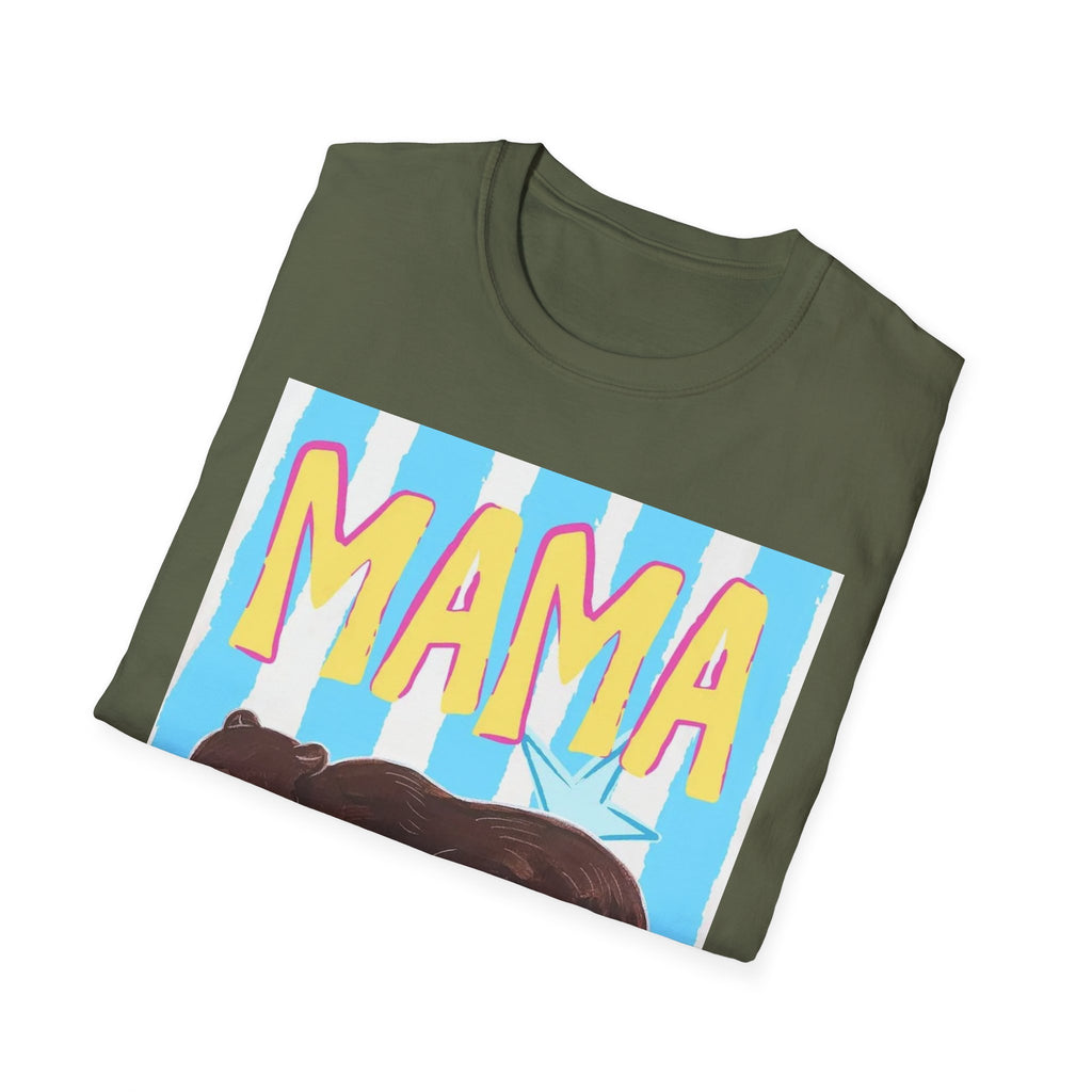 Mama Bear T-Shirt — Retro Striped Mom Gift Shirt