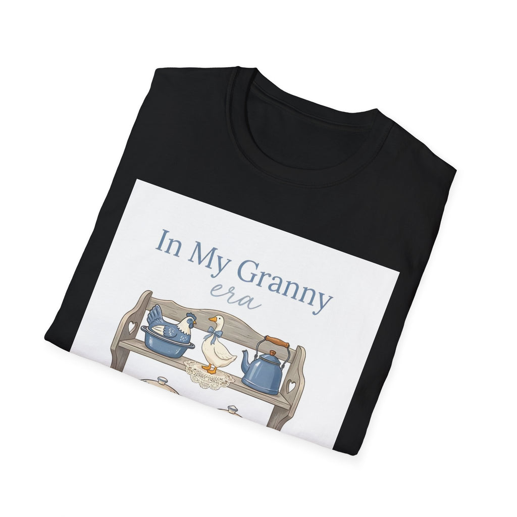 In My Granny Era Tea Cup Shelf T-Shirt — Vintage Grandma Tea Set Tee