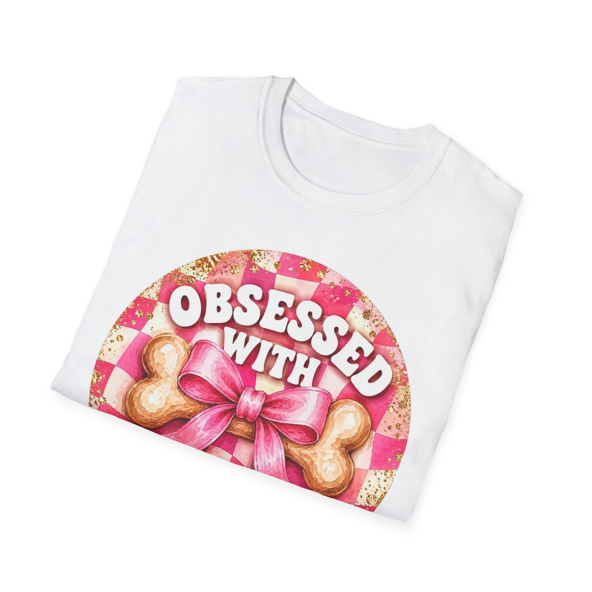 Obsessed With My Dog T-Shirt — Cute Dog Bones & Bow Pet Lover Tee