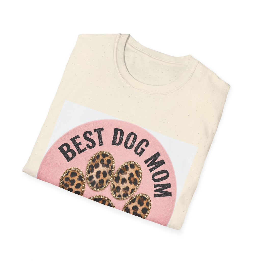 Best Dog Mom T-Shirt — Leopard Paw Graphic