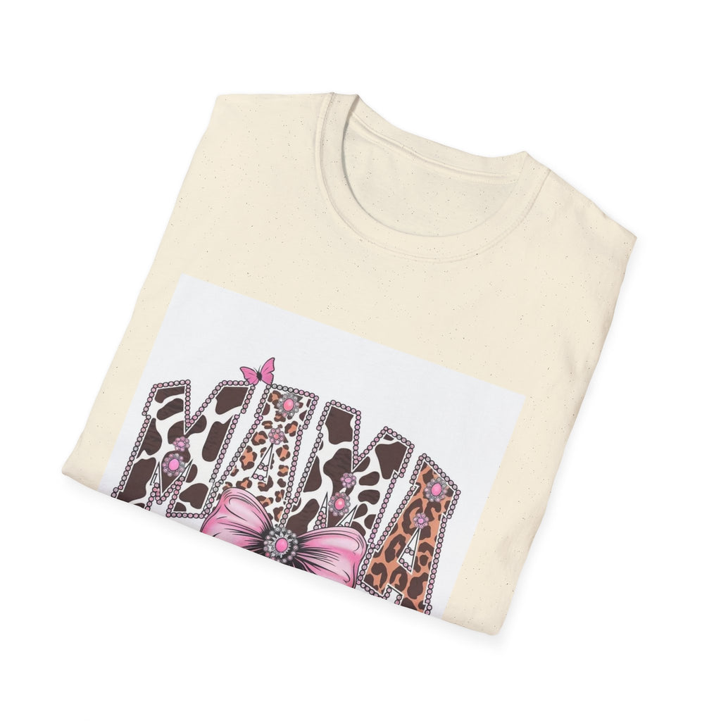 Mama Leopard Print T-Shirt with Pink Bow — Cute Mother’s Day Gift