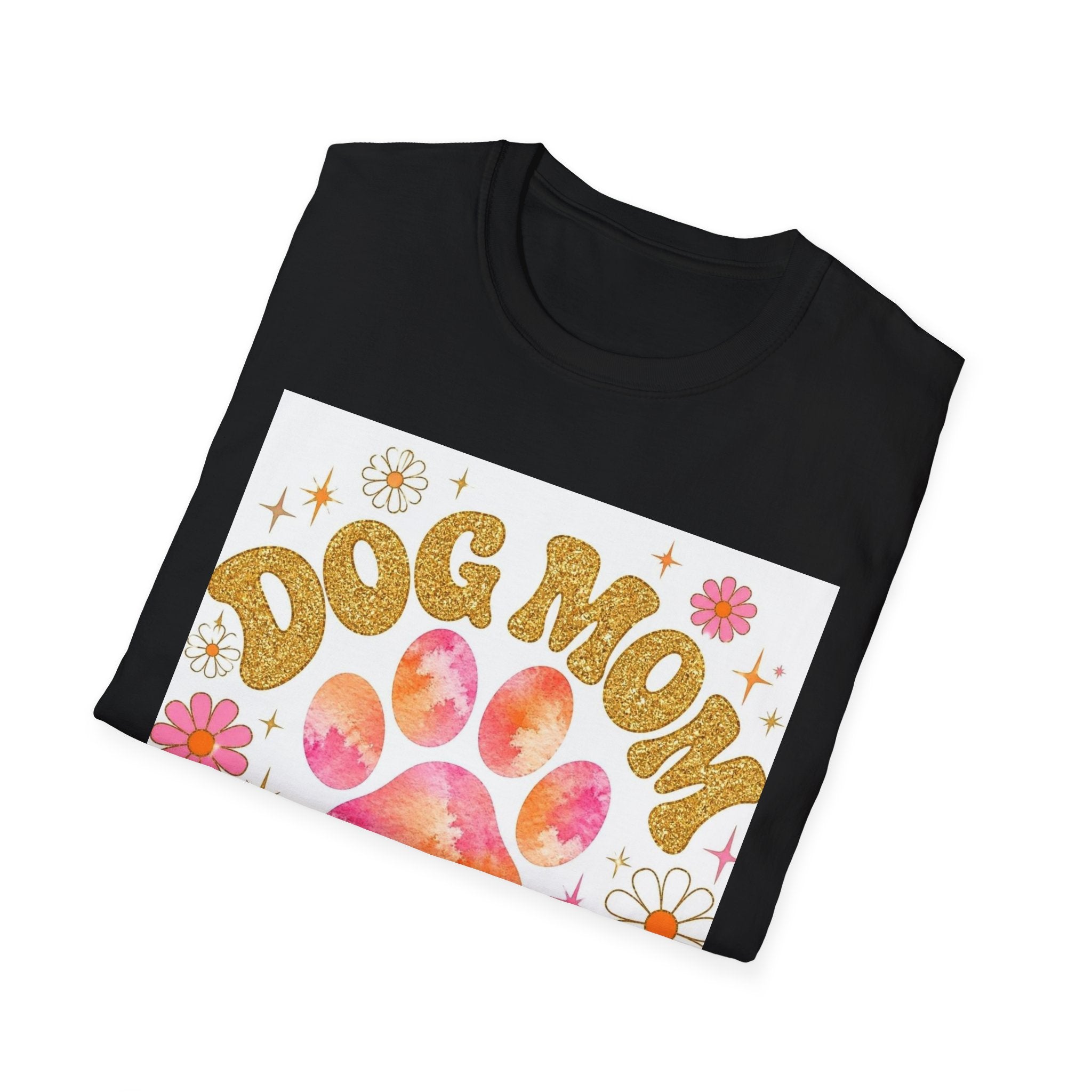 Dog Mom Club T-Shirt — Retro Floral Paw Graphic Tee for Dog Lovers