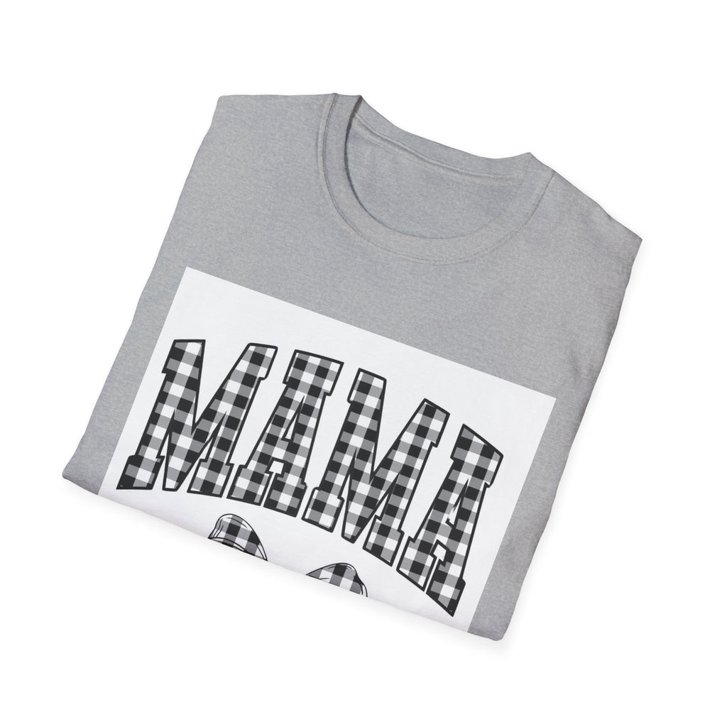Mama Plaid Graphic T-Shirt — Buffalo Check Bow Mother's Day Tee