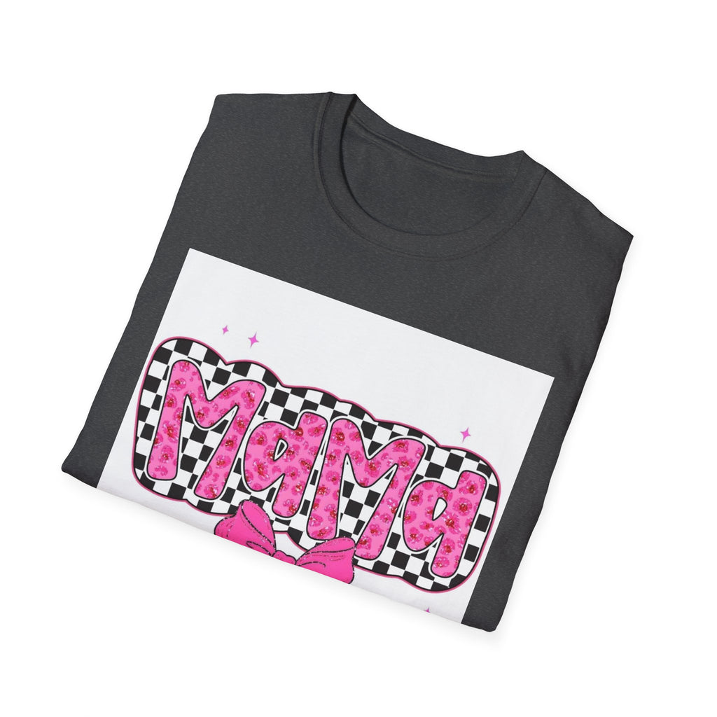 Mama Pink Checker Bow T-Shirt
