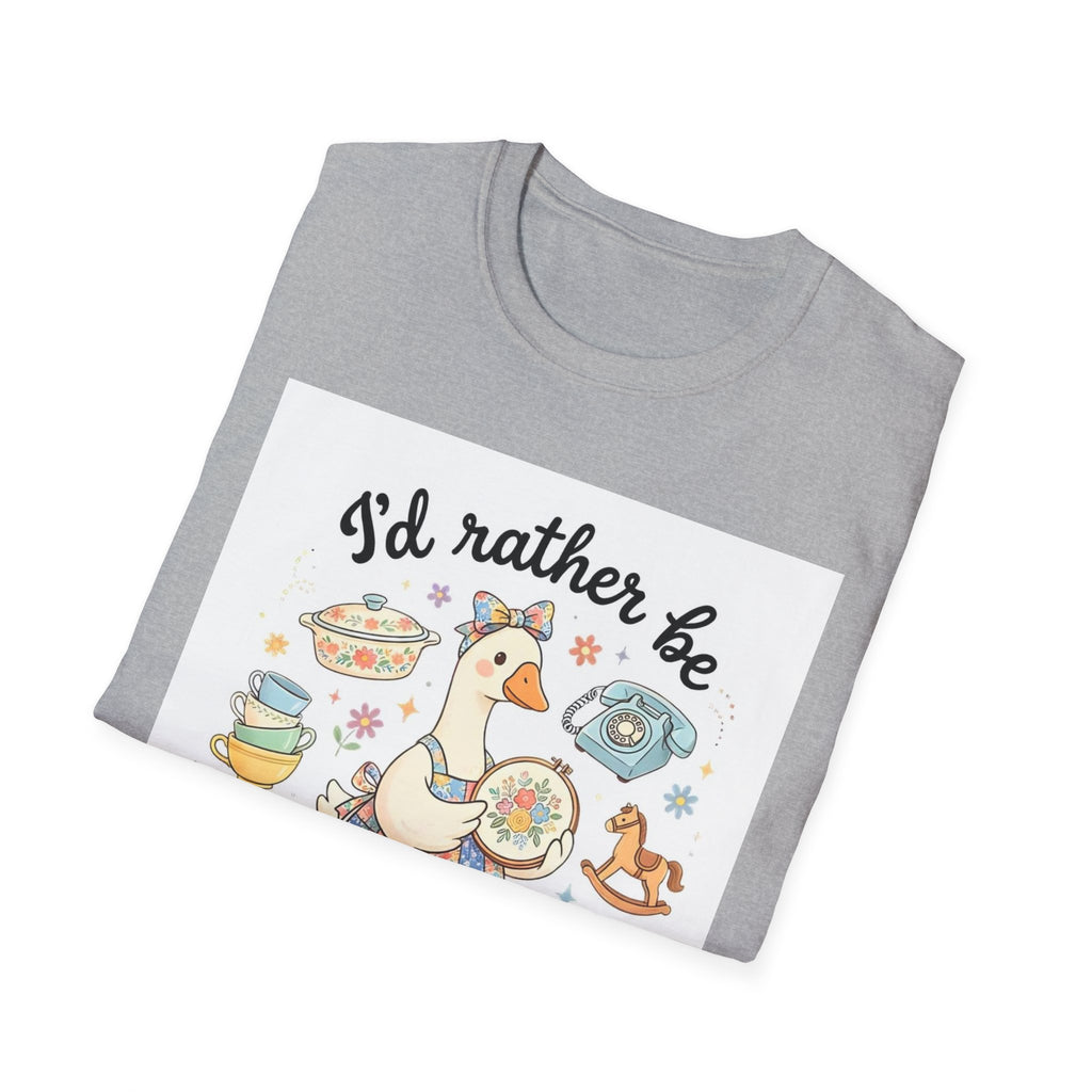 I’d Rather Be Thrifting T-Shirt — Vintage Thrift Store Duck Graphic Tee