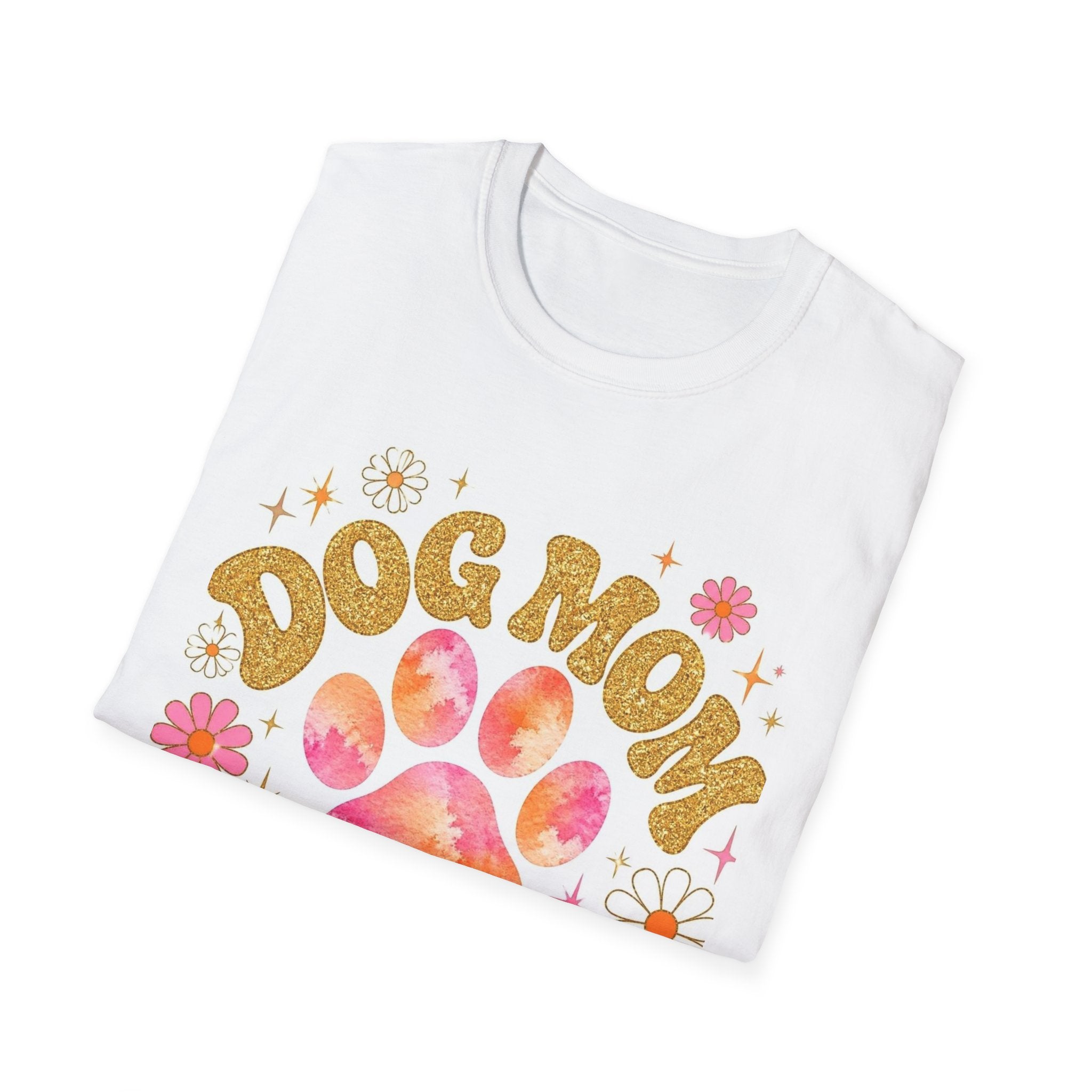 Dog Mom Club T-Shirt — Retro Floral Paw Graphic Tee for Dog Lovers