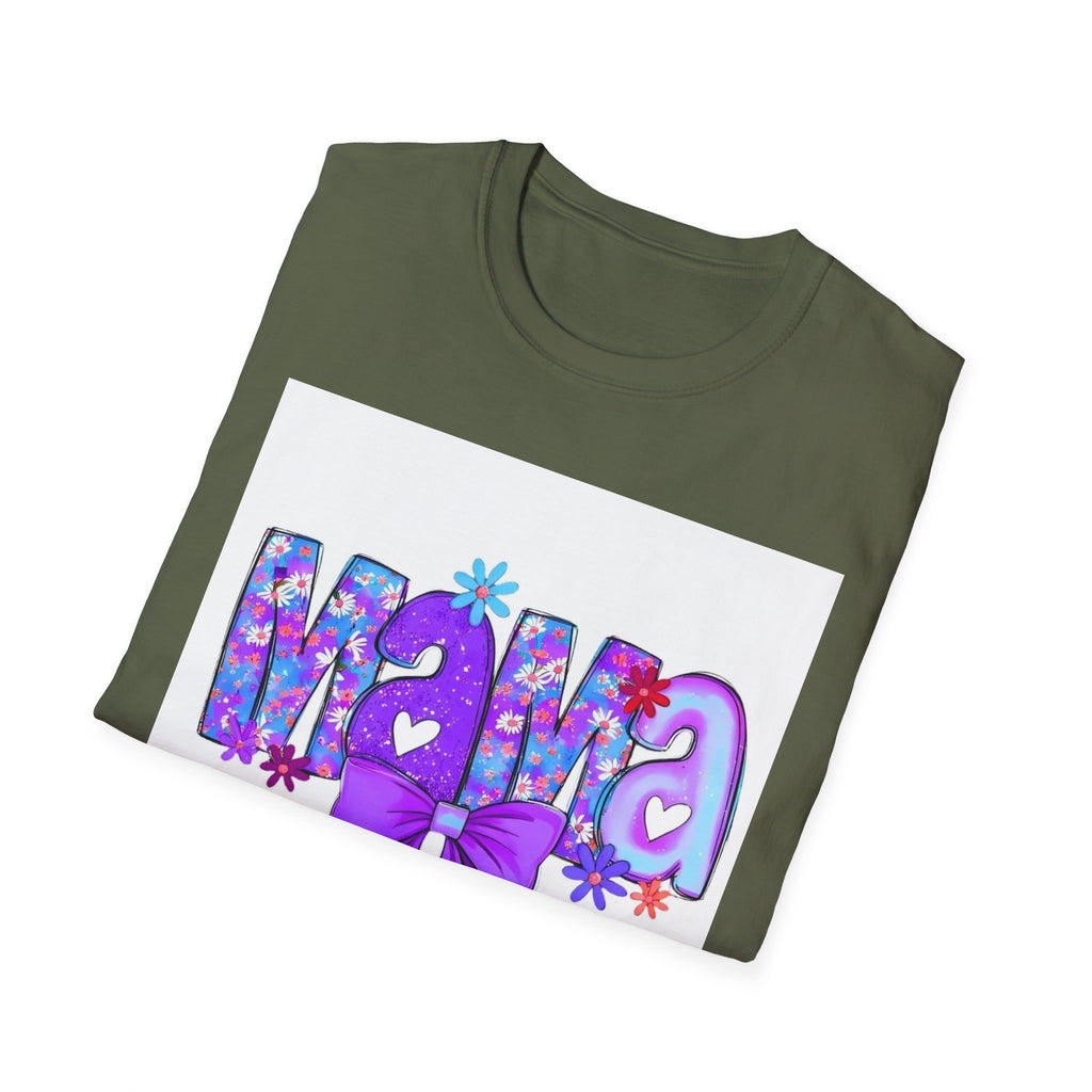 Mama Floral Bow T-Shirt — Purple Mom Tee for Mother’s Day