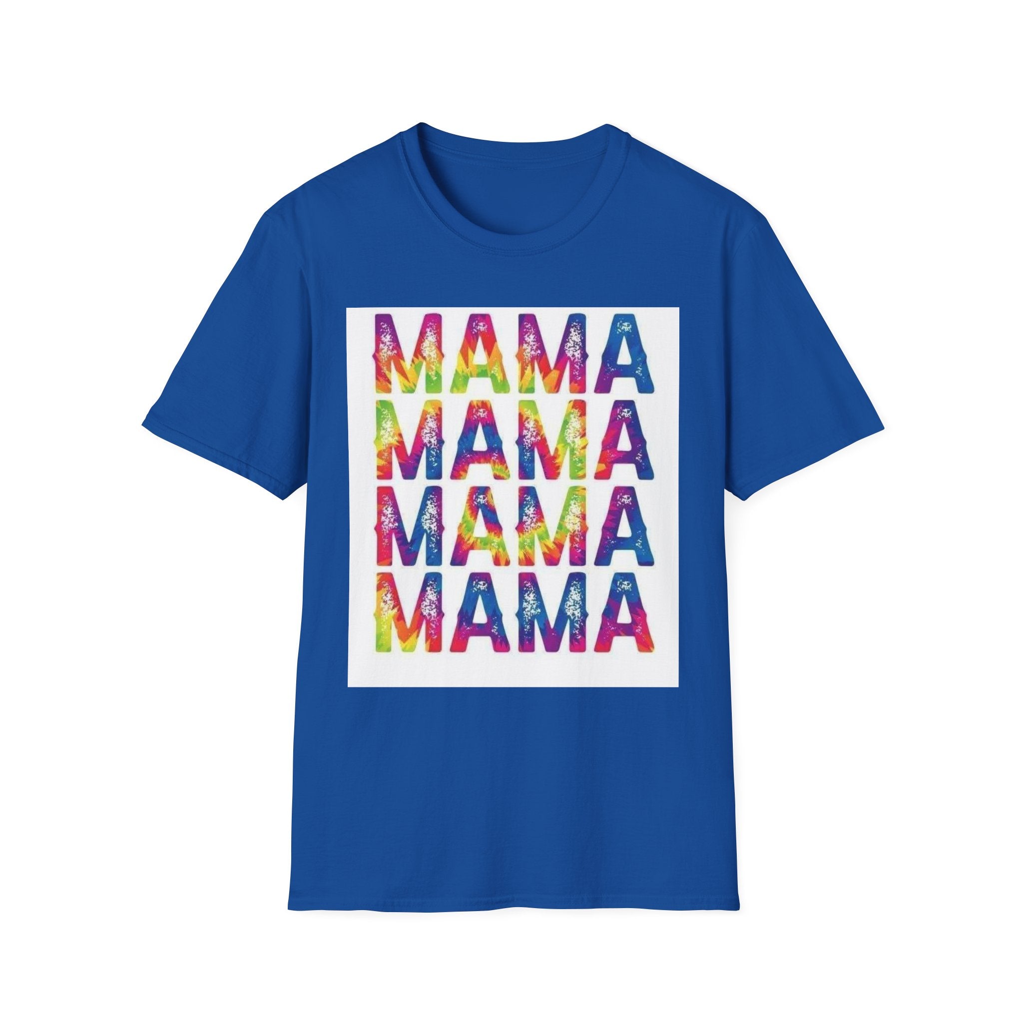 Mama Tie-Dye Stack T-Shirt — Colorful 'MAMA' Graphic Tee for Moms, Mother’s Day Gift