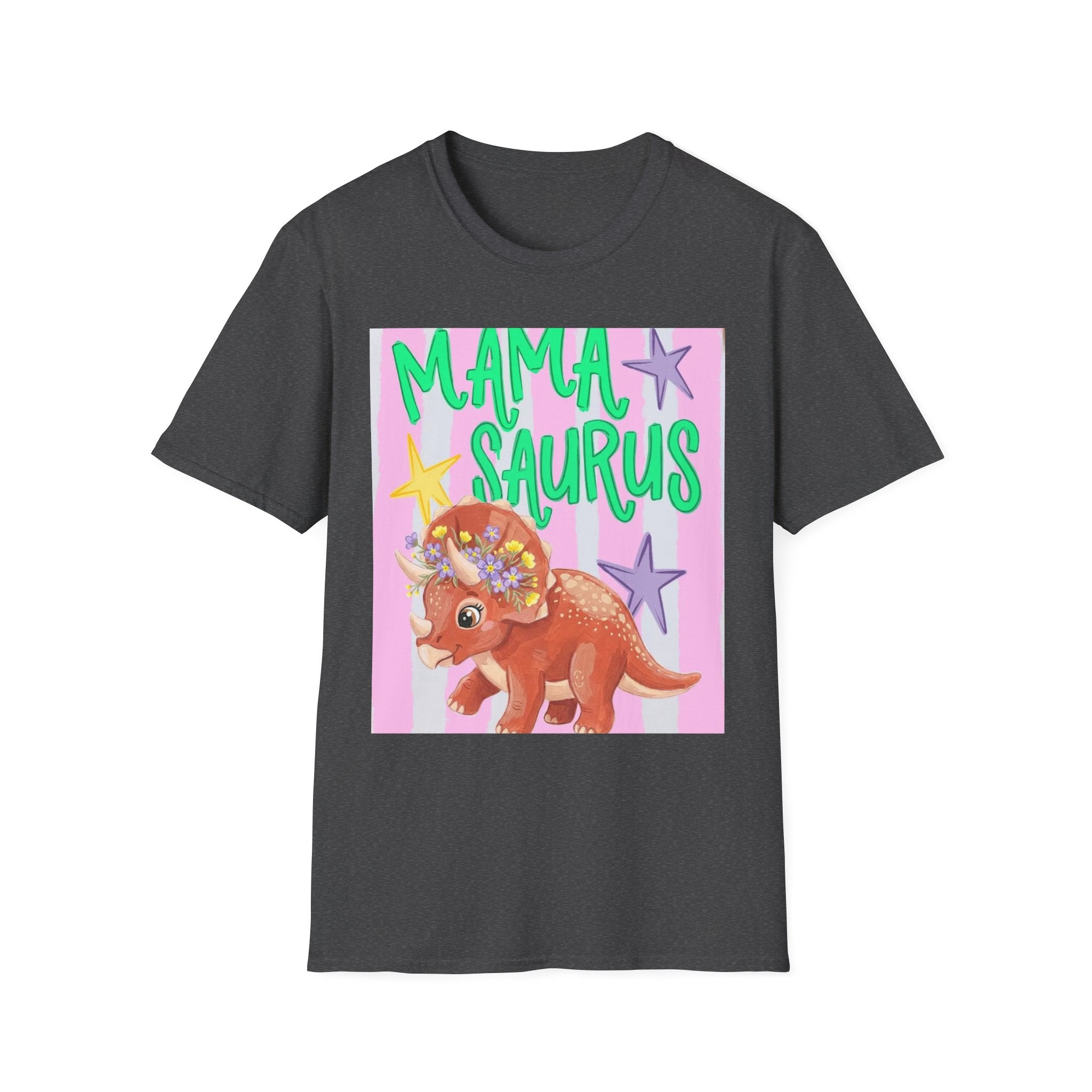 Mamasaurus T-Shirt — Cute Triceratops 'MAMA SAURUS' Graphic Tee for Moms
