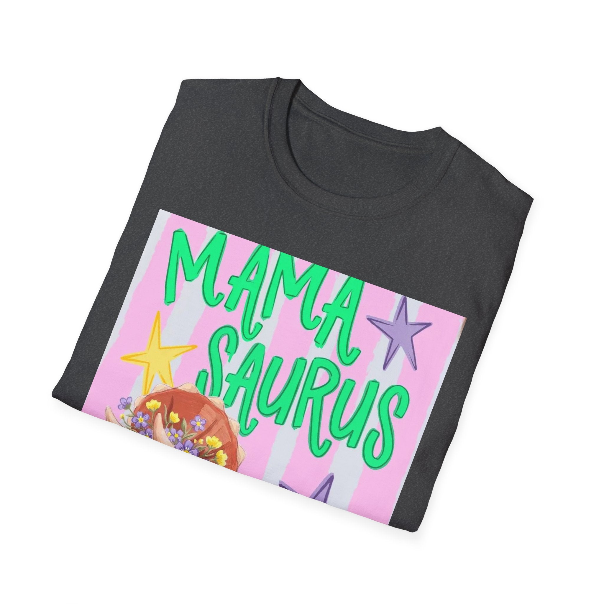 Mamasaurus T-Shirt — Cute Triceratops 'MAMA SAURUS' Graphic Tee for Moms